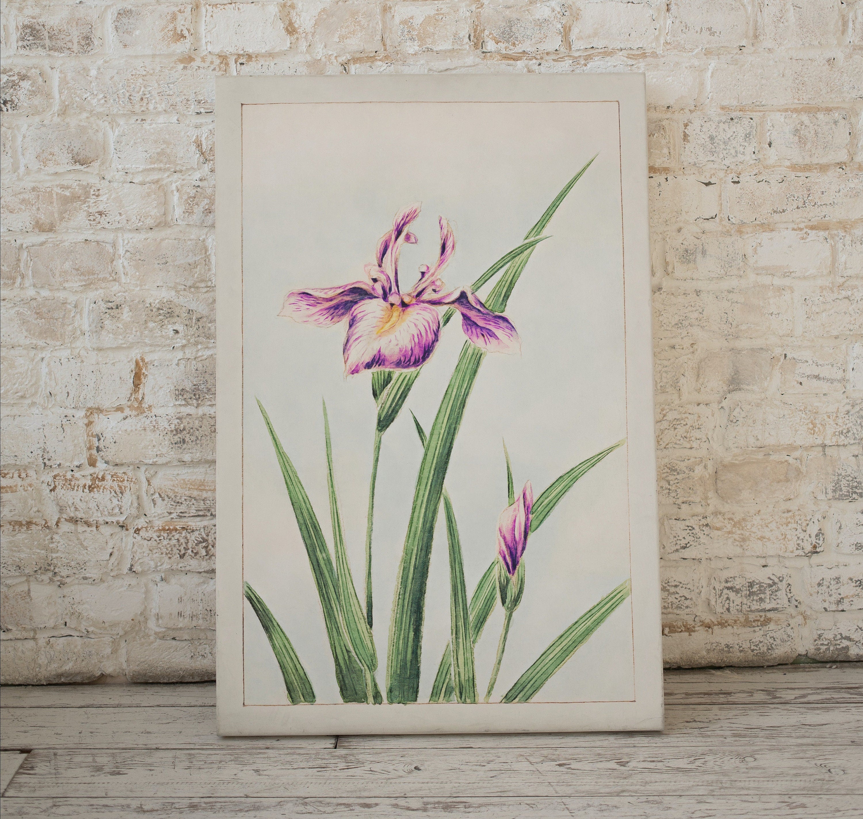Vintage Japanese Flower Art Orchid Painting Printable Wall Art. Instant Download Antique Japanese Art Orchid Botanical Print Floral Wall Art