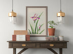 Vintage Japanese Flower Art Orchid Painting Printable Wall Art. Instant Download Antique Japanese Art Orchid Botanical Print Floral Wall Art