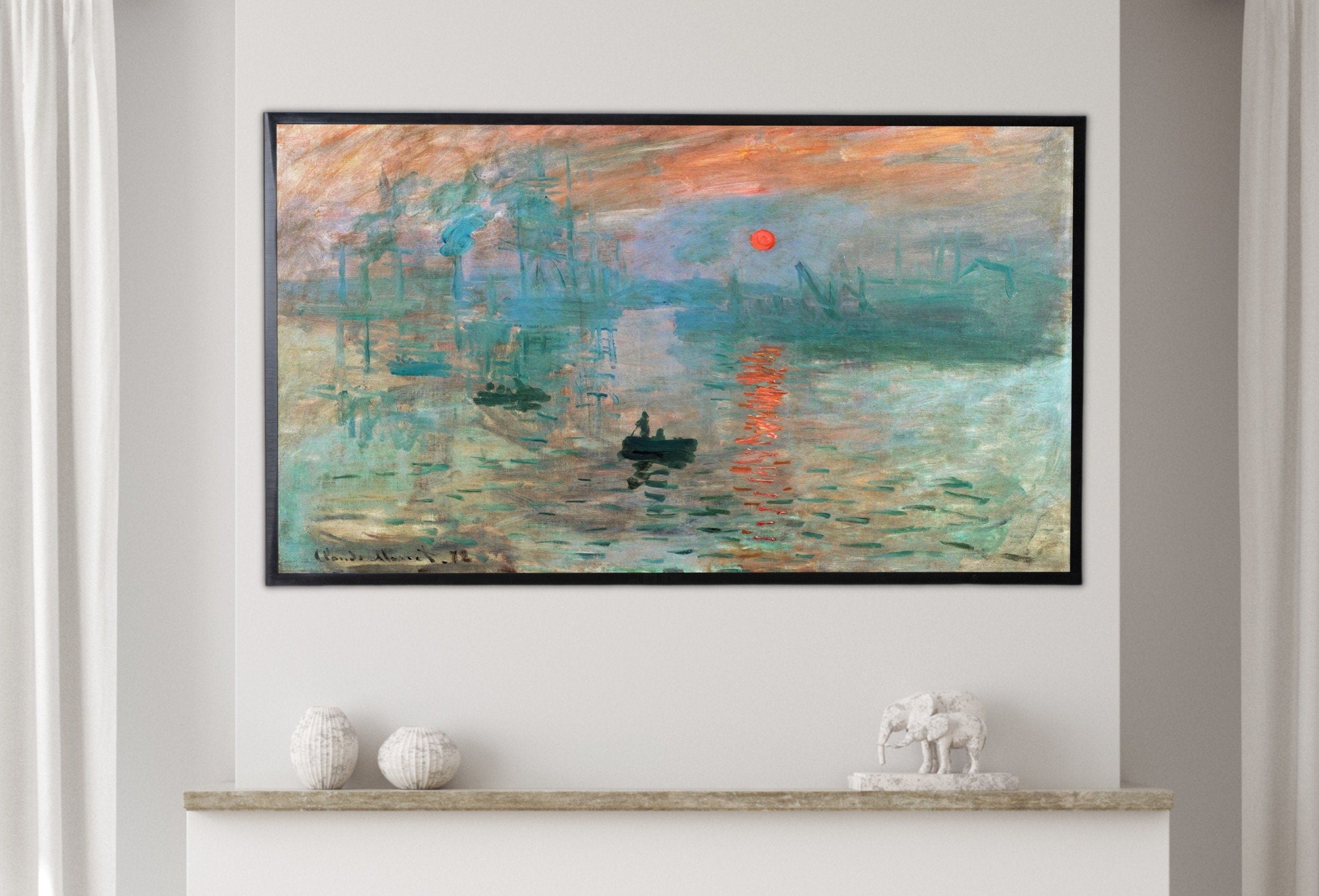 Samsung Frame TV Art 4K Monet Impression, Sunrise Famous Painting. Instant Download Vintage Art for Samsung Frame TV. Claude Monet TV Art