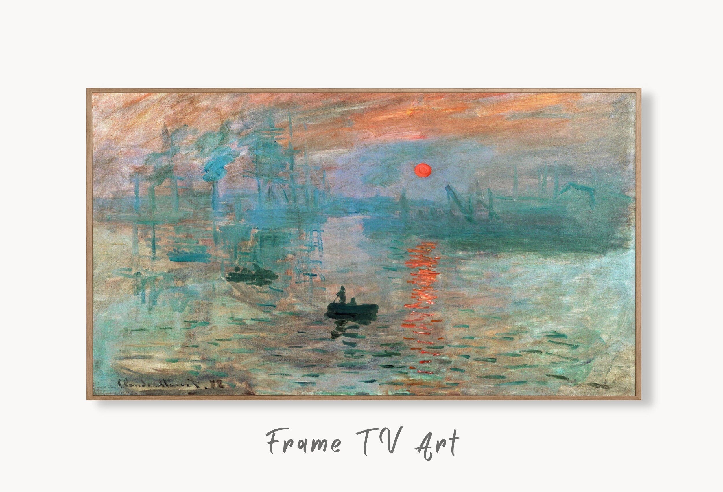Samsung Frame TV Art 4K Monet Impression, Sunrise Famous Painting. Instant Download Vintage Art for Samsung Frame TV. Claude Monet TV Art