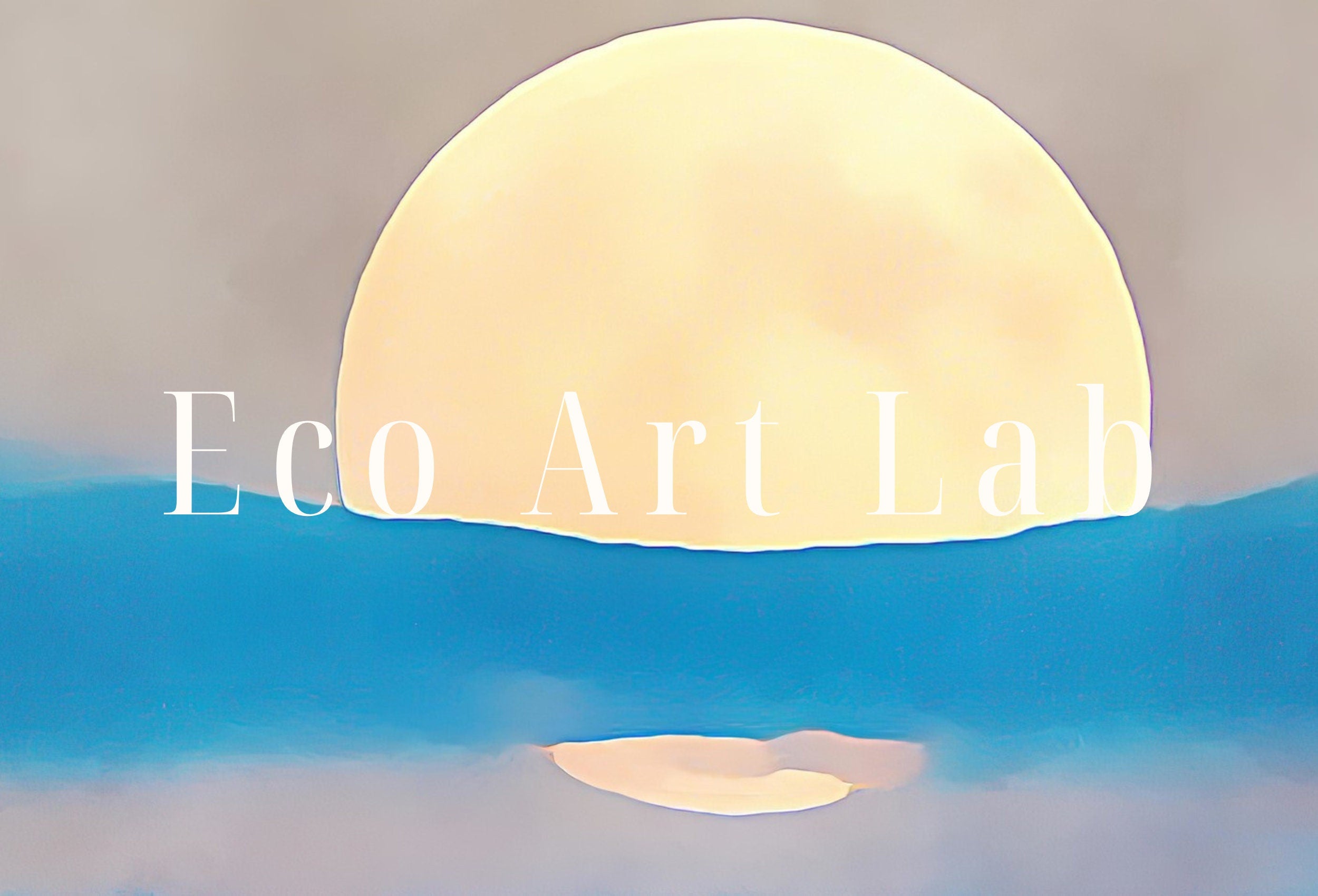 Abstract Blue Mountain & Moon Landscape Wall Art Print. Office Decor Poster. Instant Download Printable Wall Art. Abstract Landscape