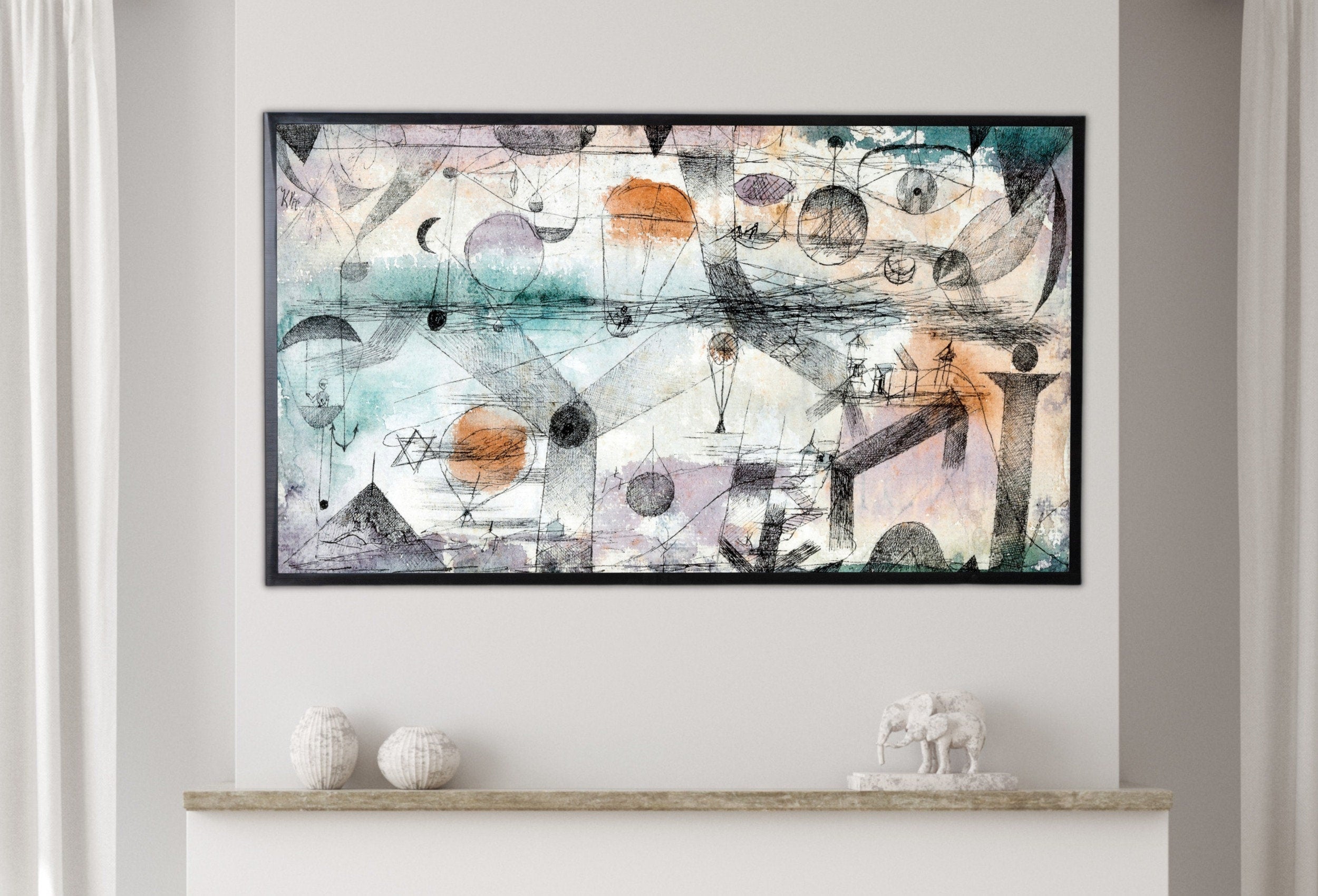 Samsung Frame TV Art 4K Paul Klee The Realm of Air Abstract Painting. Instant Download Vintage Famous Abstract Painting Klee Art for TV