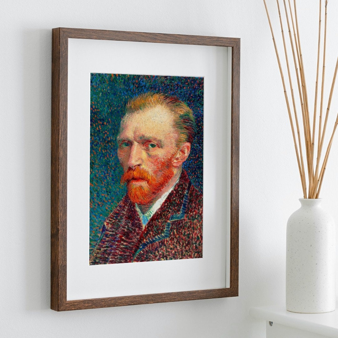 Famous Vincent van Gogh Printable Self Portrait Art Print. Instant Download van Gogh Print Vintage Classic Portrait Painting. Fine Art Print