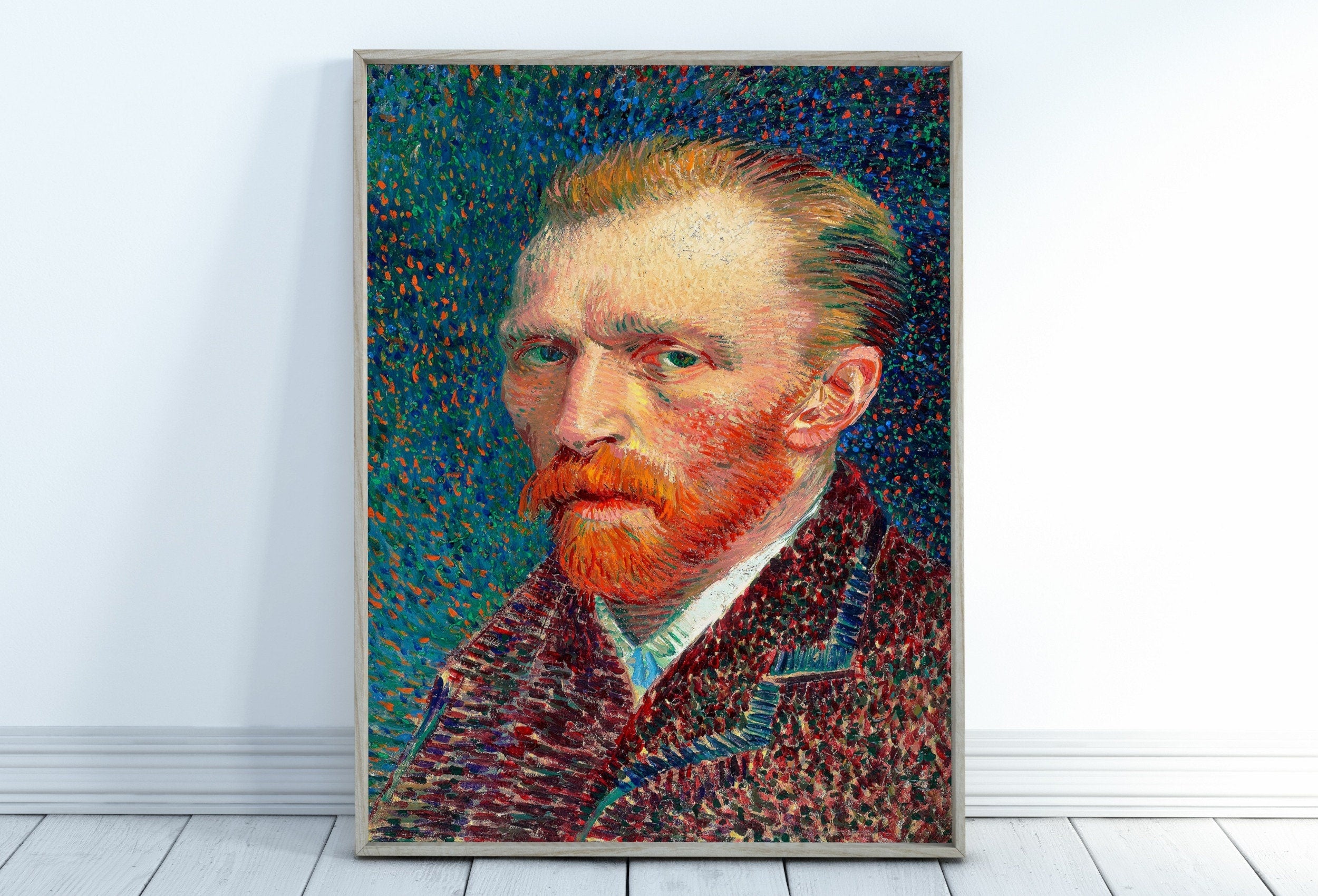 Famous Vincent van Gogh Printable Self Portrait Art Print. Instant Download van Gogh Print Vintage Classic Portrait Painting. Fine Art Print