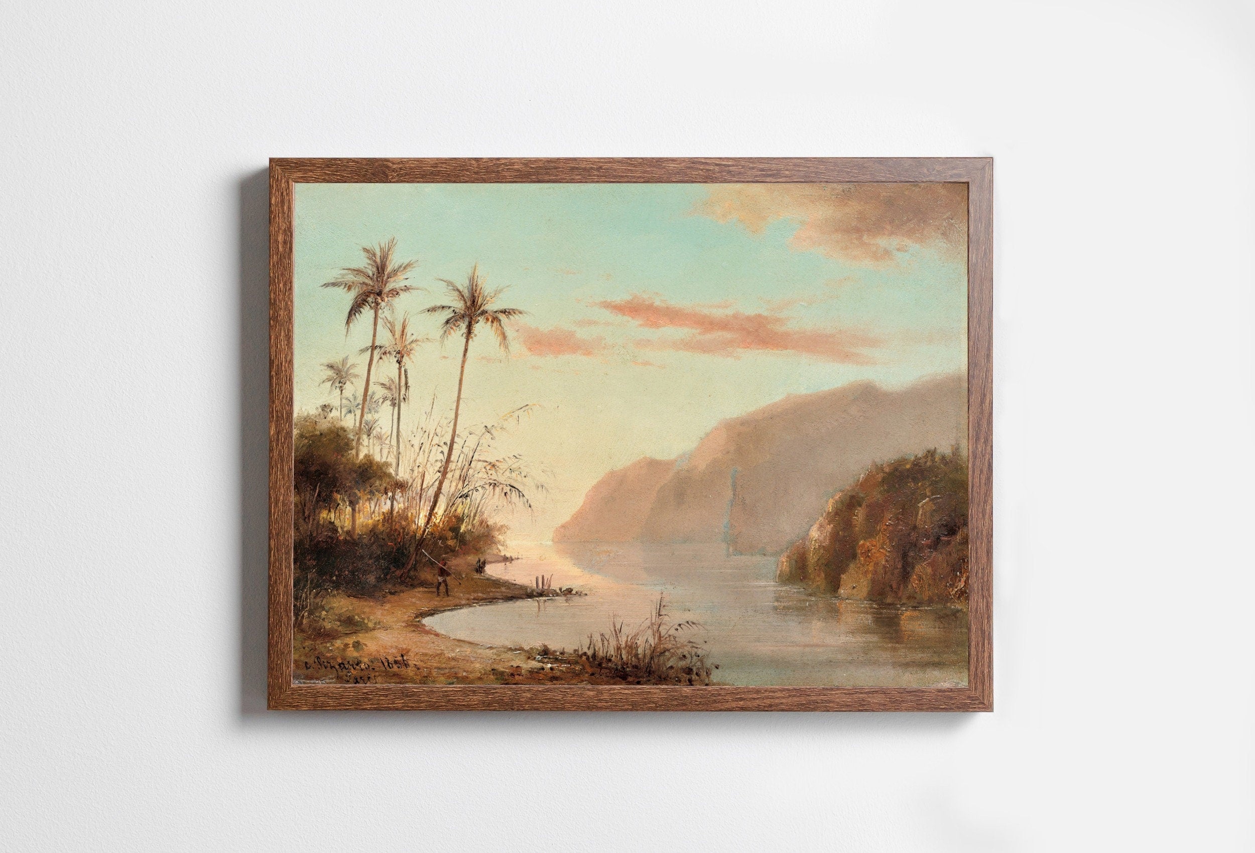 Virgin Islands Creek Landscape Antique Oil Painting. Instant Download Printable Wall Art. Abstract Vintage Nature Painting Digital Print – Printable Wall Art Digital Download – Digital Download