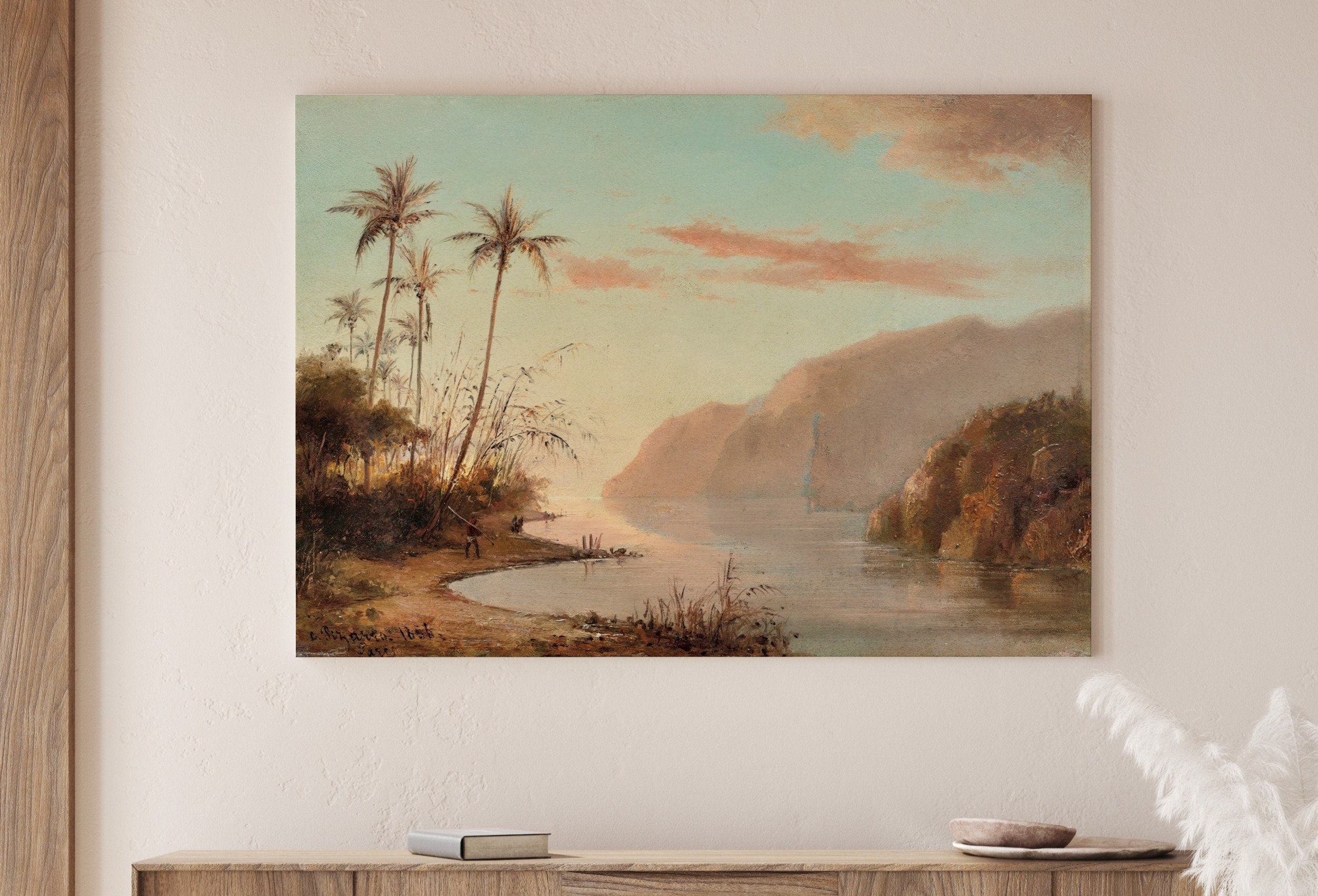 Virgin Islands Creek Landscape Antique Oil Painting. Instant Download Printable Wall Art. Abstract Vintage Nature Painting Digital Print – Printable Wall Art Digital Download – Digital Download
