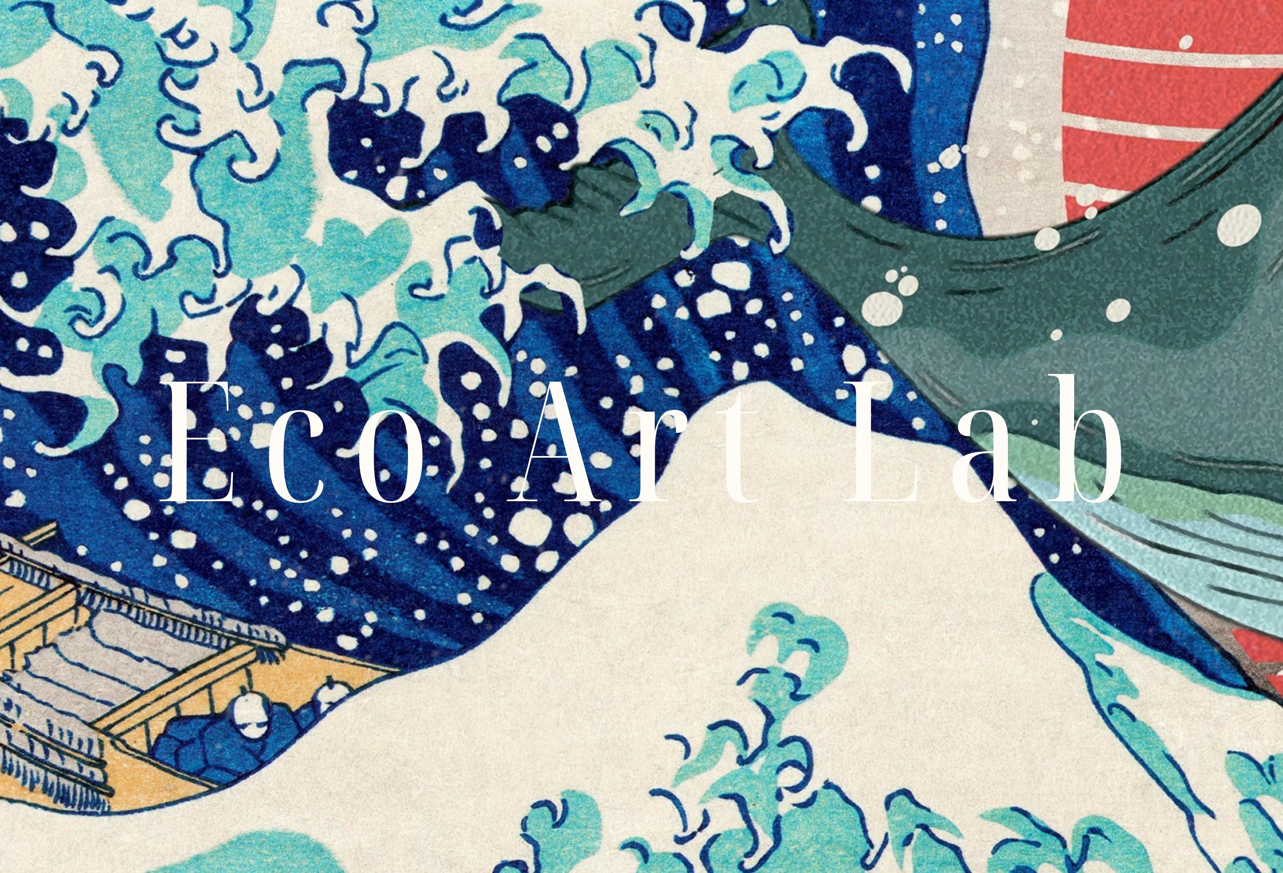 Samsung Frame TV Art 4K Wave off Kanagawa w/ Whale Japanese Wall Art. Instant Download Altered Japanese Art for Frame TV. Vintage Wall Art