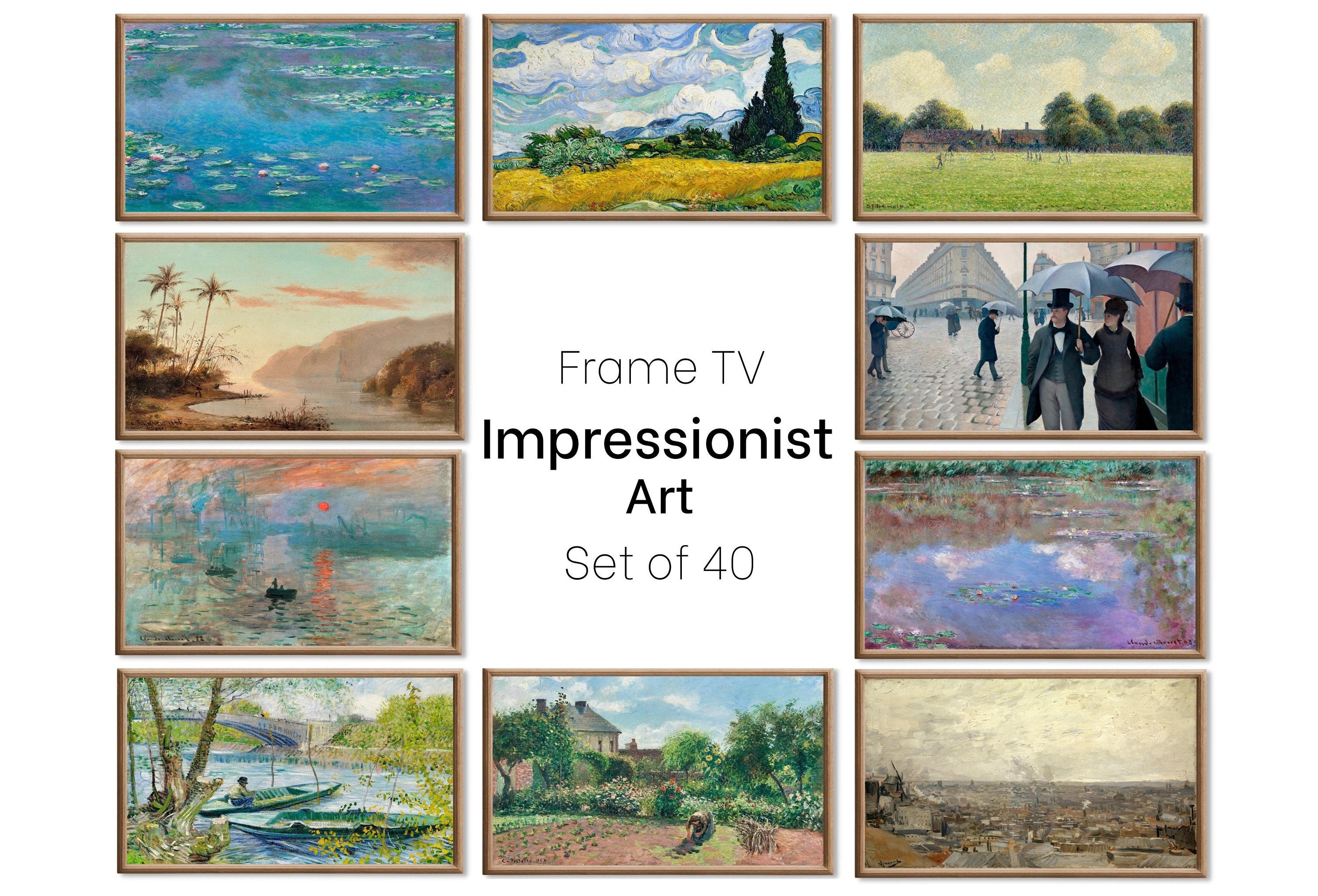 Set of 40 Samsung Frame TV 4K Art. Ultimate Impressionist Famous Paintings Collection. Van Gogh Monet Art Set. Instant Download Frame TV Art