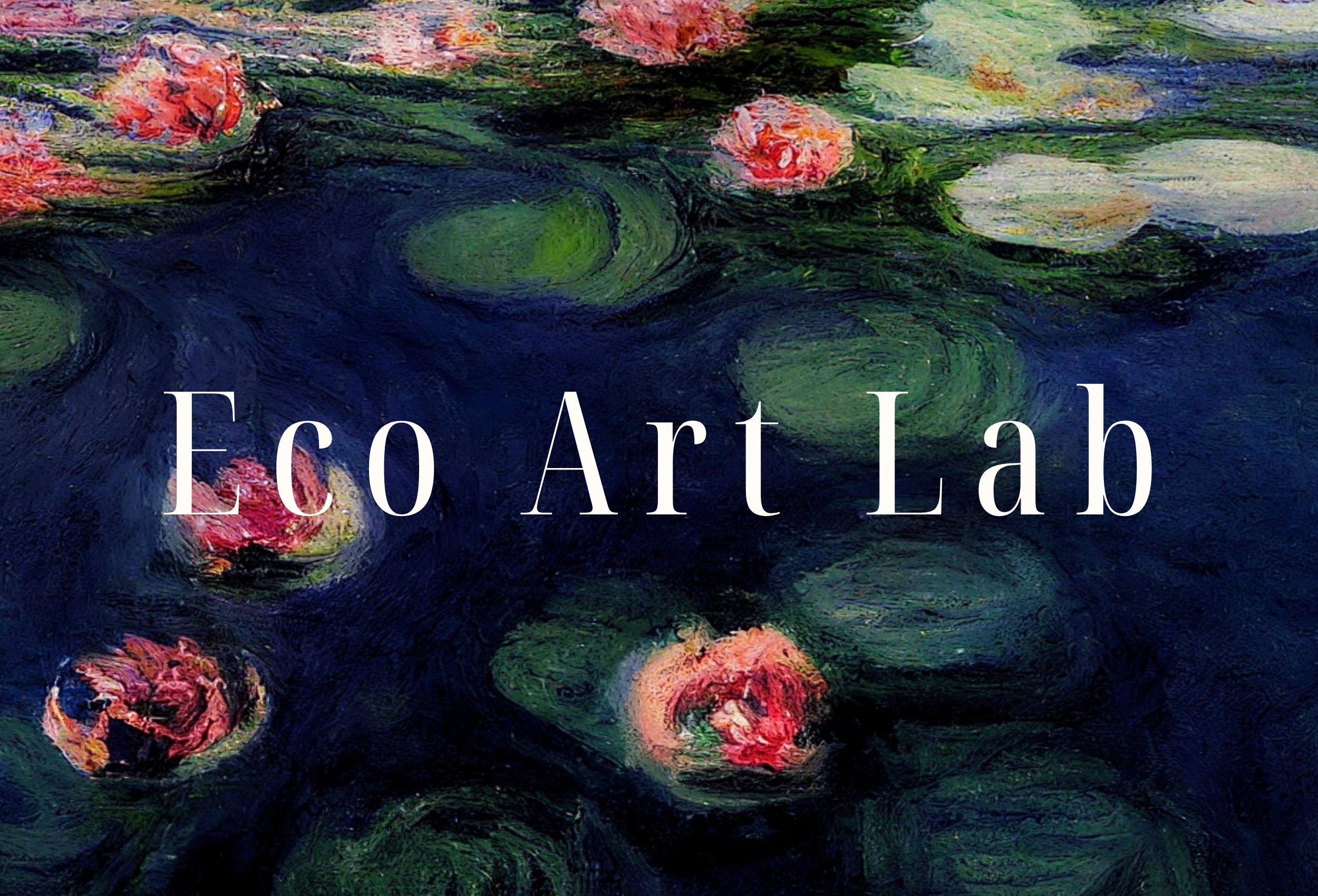 Water Lilies Pond Monet Inspired Digital Painting. Instant Download Floral Decor. Monet Botanical Print Printable Wall Art. Abstract Decor