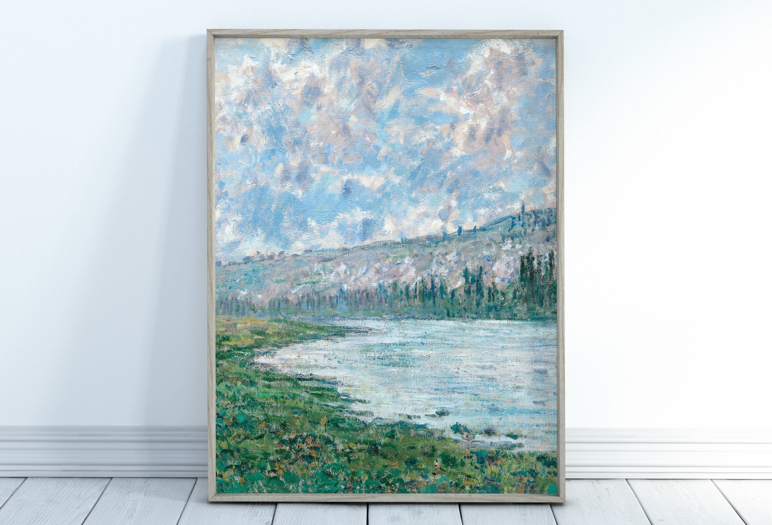 The Seine at Vétheuil Claude Monet Famous Painting. Instant Download Vintage Decor. Monet Landscape Art. Printable Wall Art. Vintage Decor