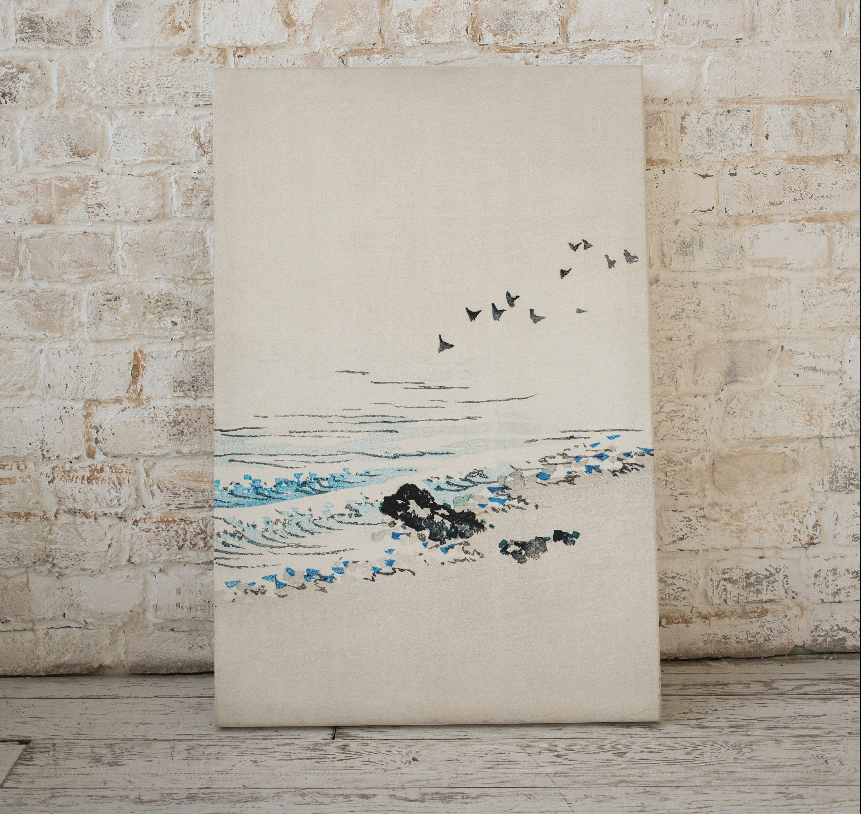 Vintage Minimalist Beach Japanese Painting Printable Wall Art. Instant Download Antique Japanese Art. 19th Century Japanese Vintage Wall Art – Printable Wall Art Digital Download – Digital Download