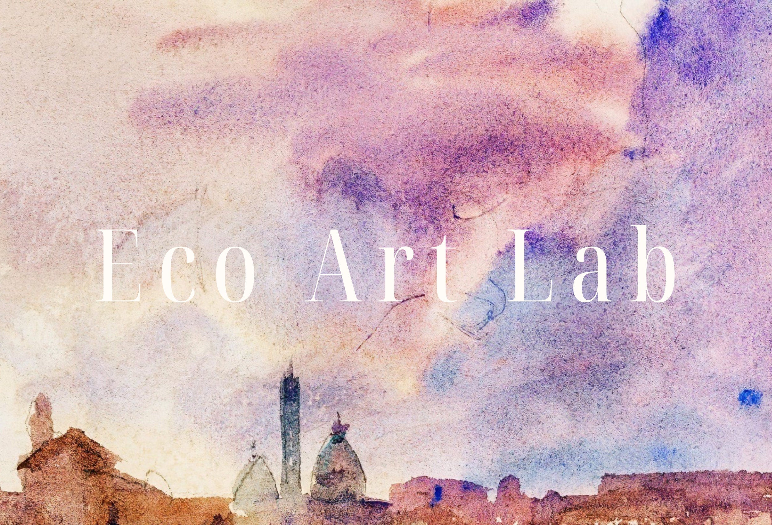 Vintage Siena Italy Pastel Watercolor Abstract Landscape Printable Wall Art. Italy Digital Download Art. Vintage Home Decor, Retro Print – Printable Wall Art Digital Download – Digital Download