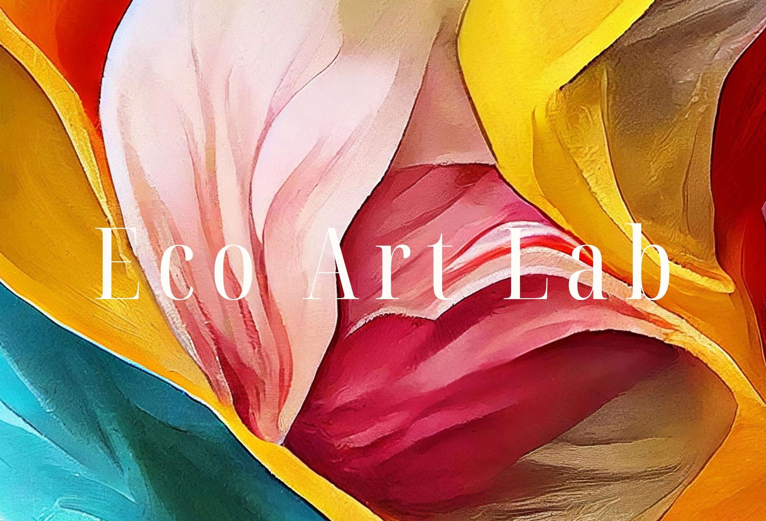 Abstract Modern Floral Print Digital Painting. Printable Wall Art. Colorful Abstract Flower Petals Botanical Art Print. Downloadable Art #3