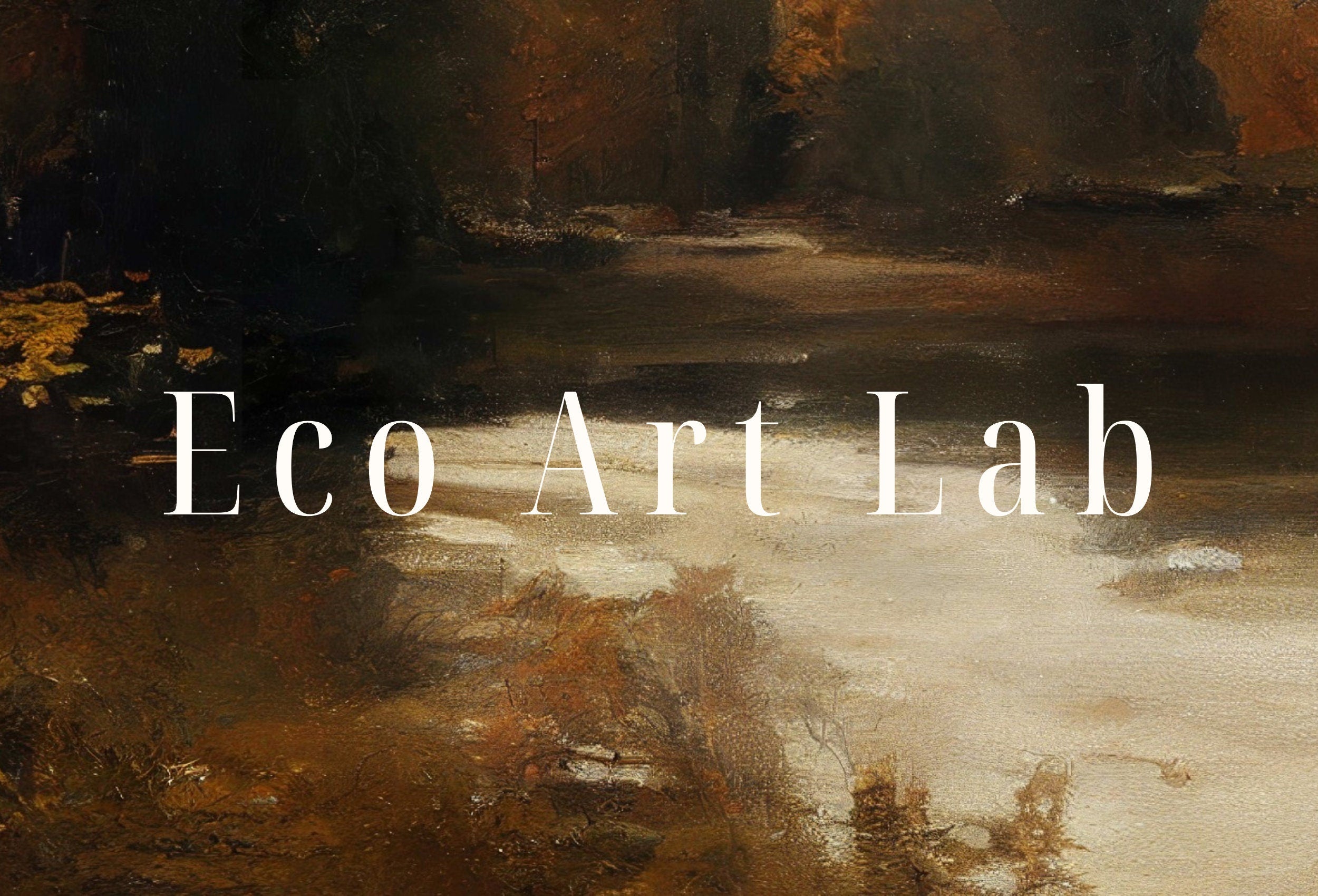 Fall Art Muted Colors Rustic Autumn Landscape Printable Painting. Digital Download. Country Decor Nature Landscape. Moody Vintage Art Print