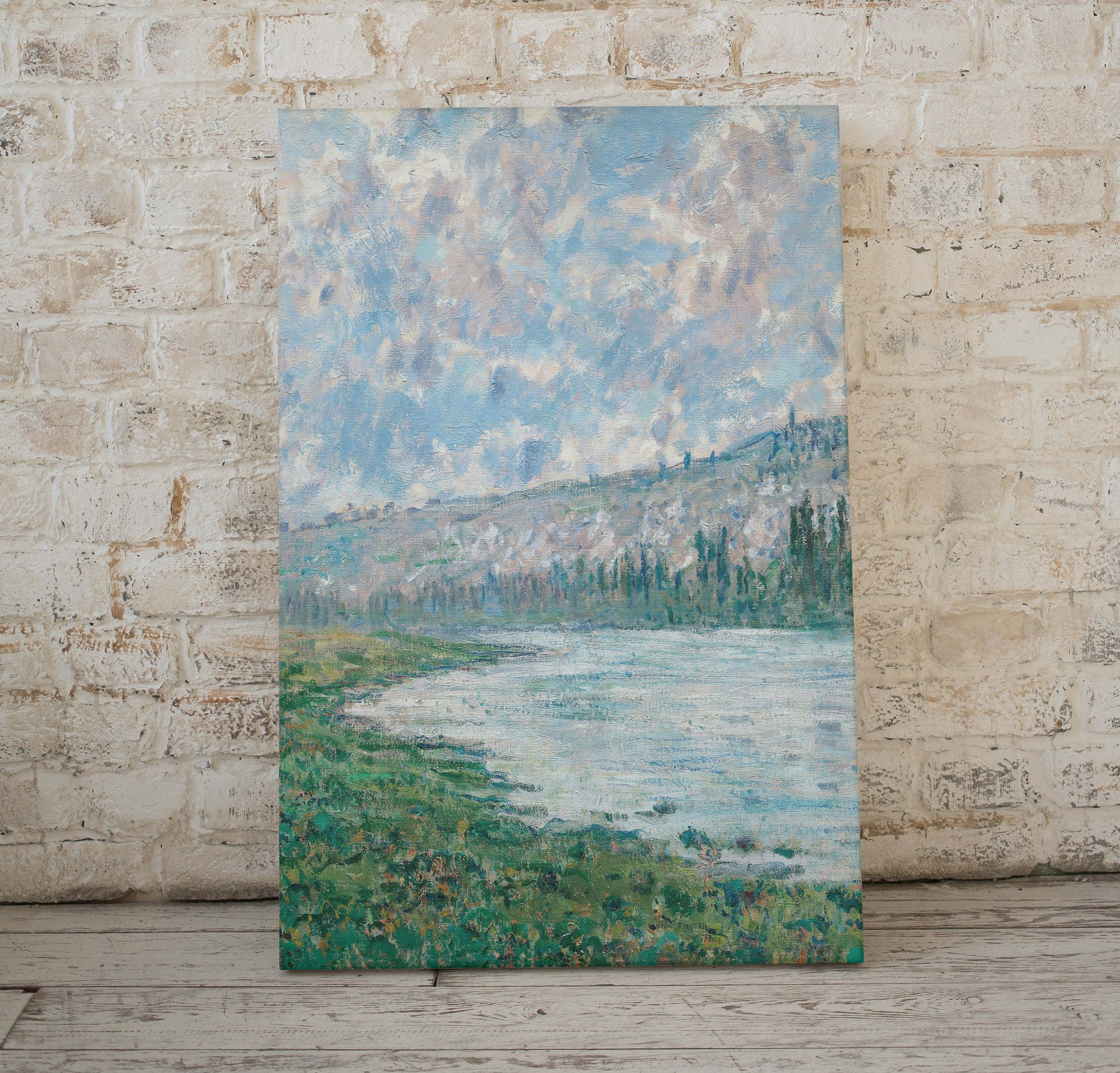 The Seine at Vétheuil Claude Monet Famous Painting. Instant Download Vintage Decor. Monet Landscape Art. Printable Wall Art. Vintage Decor