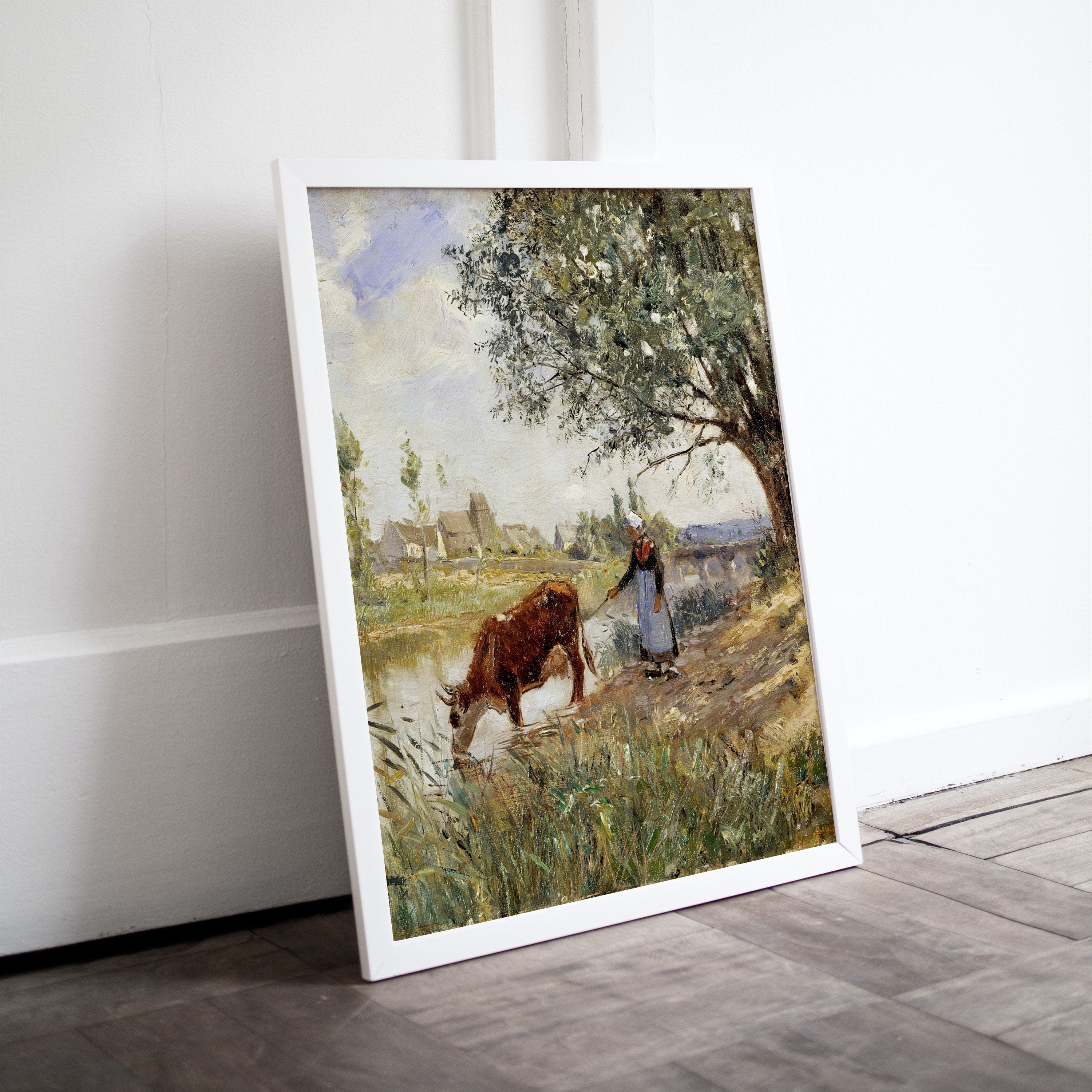 Countryside Landscape Printable Famous Painting Art Print. Instant Download Vintage Fine Art Print. Country Farmhouse Decor Digital Download
