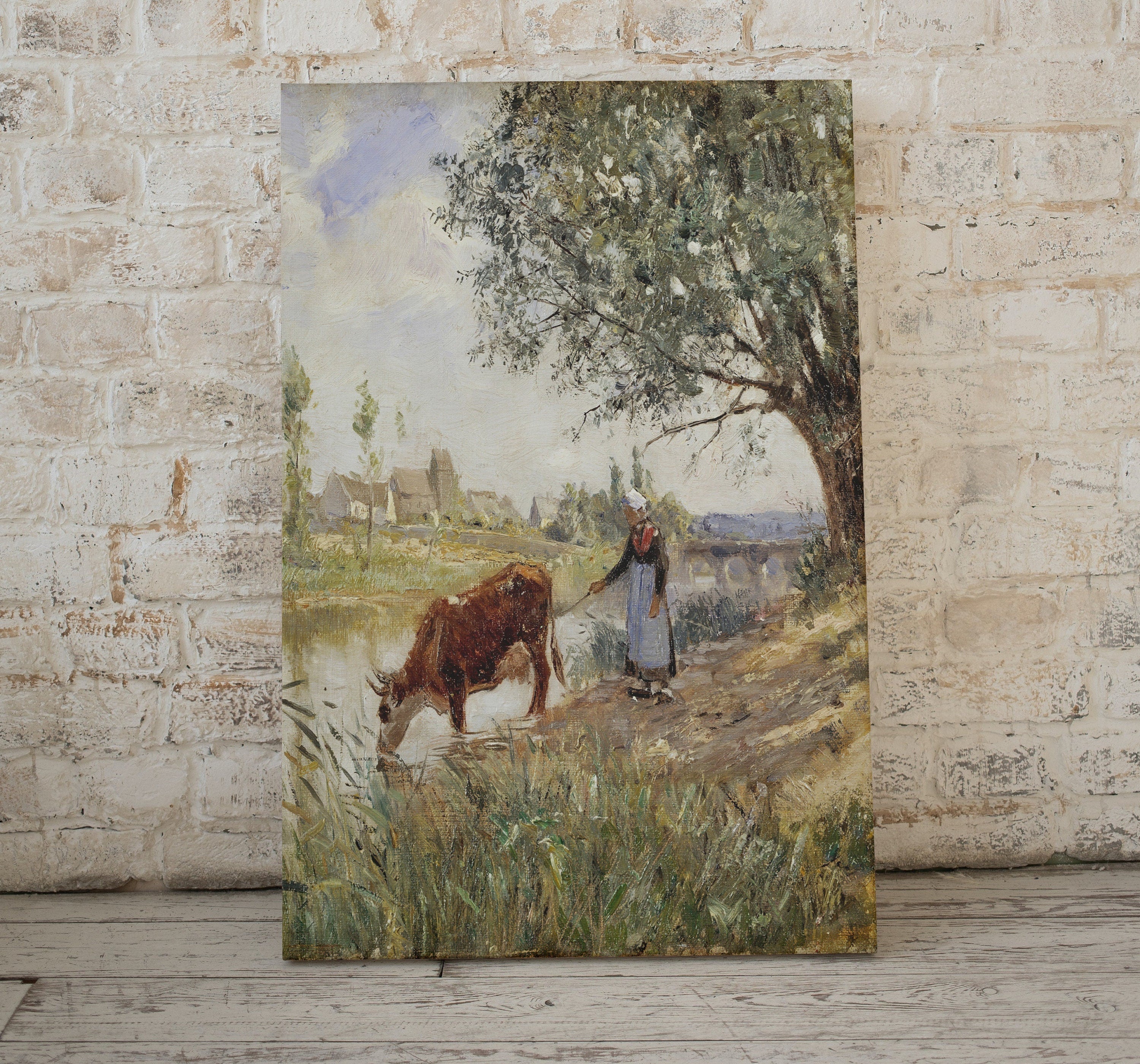 Countryside Landscape Printable Famous Painting Art Print. Instant Download Vintage Fine Art Print. Country Farmhouse Decor Digital Download