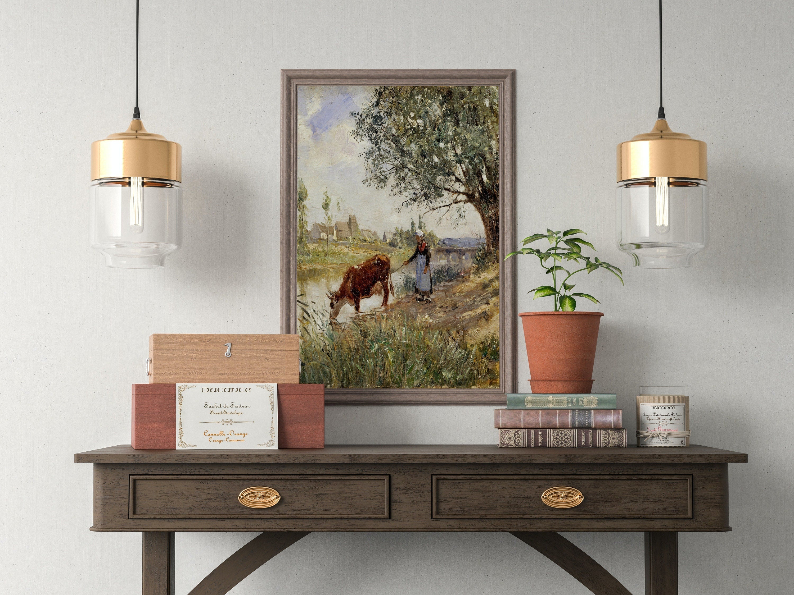 Countryside Landscape Printable Famous Painting Art Print. Instant Download Vintage Fine Art Print. Country Farmhouse Decor Digital Download