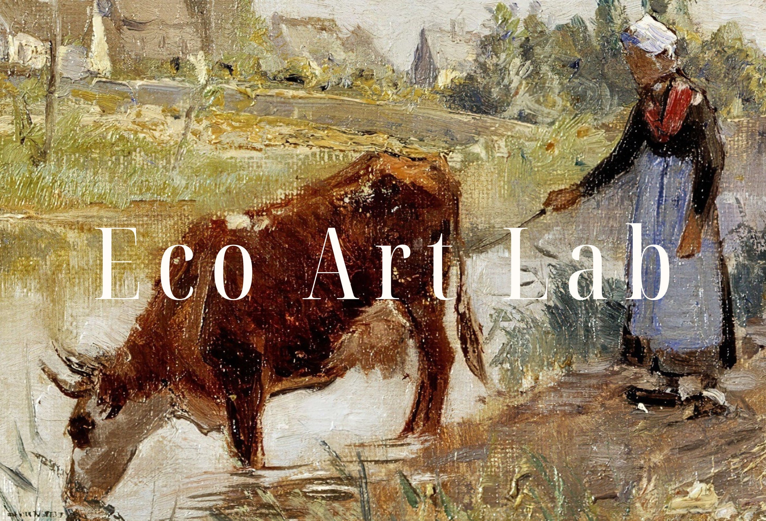 Countryside Landscape Printable Famous Painting Art Print. Instant Download Vintage Fine Art Print. Country Farmhouse Decor Digital Download