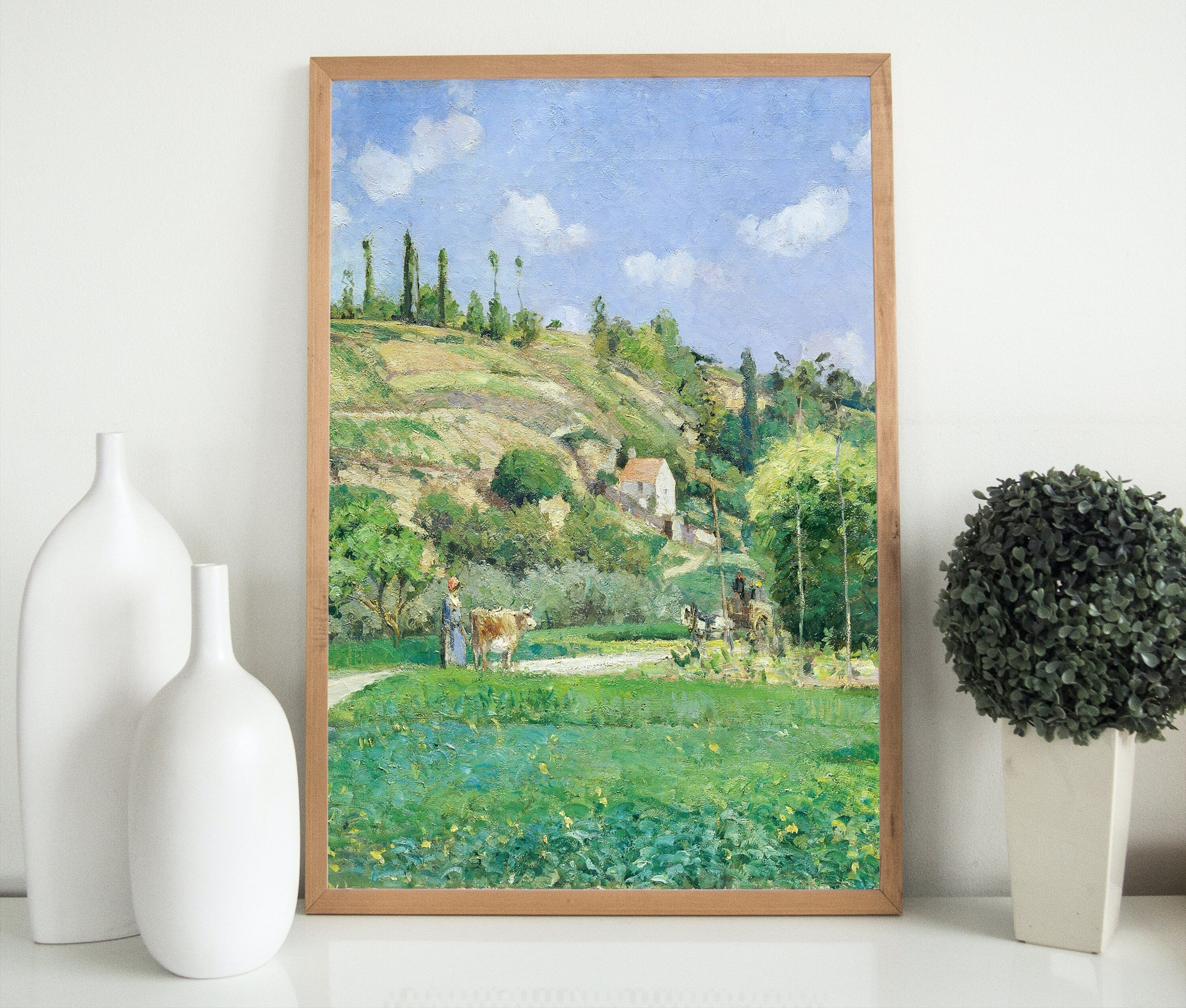 Vintage Impressionist French Countryside Antique Landscape Painting. Country Fine Art Print Wall Decor. Printable Instant Download Art