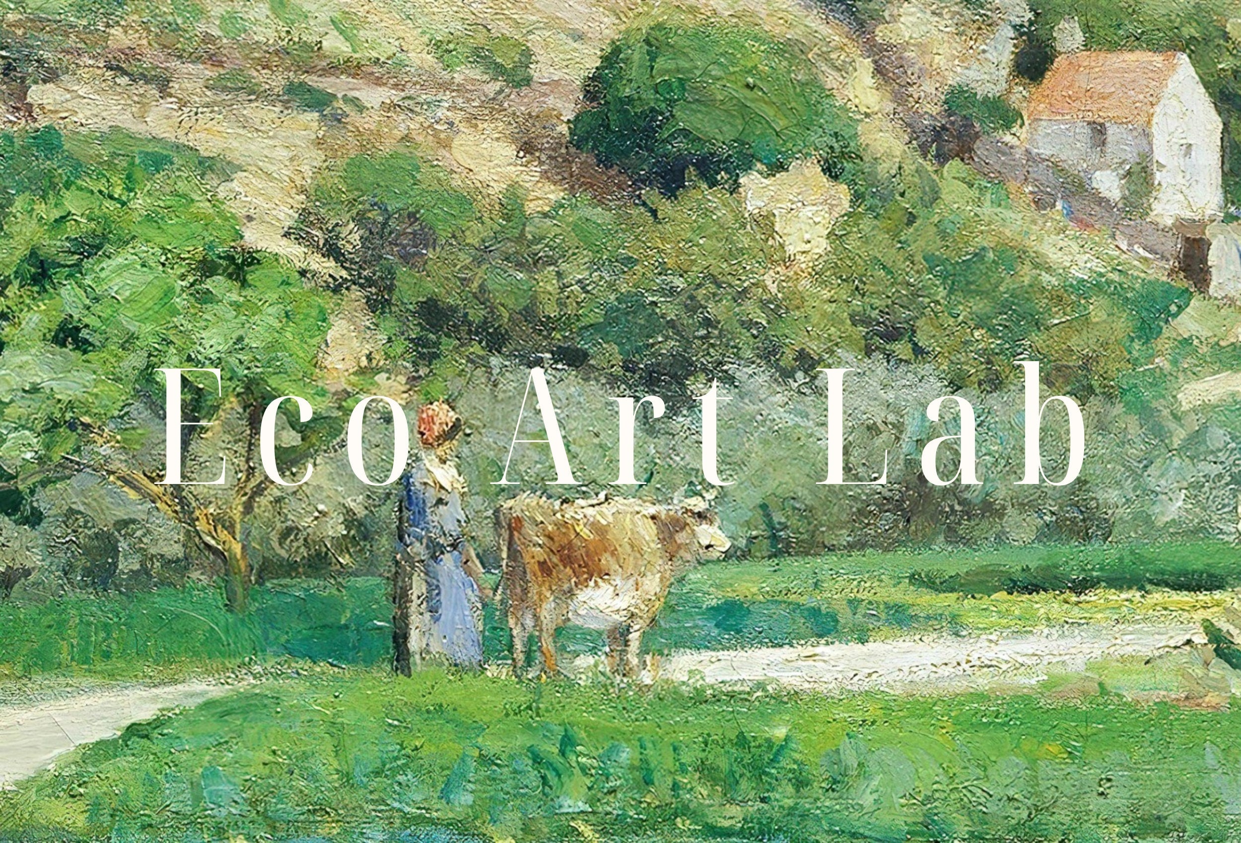 Vintage Impressionist French Countryside Antique Landscape Painting. Country Fine Art Print Wall Decor. Printable Instant Download Art