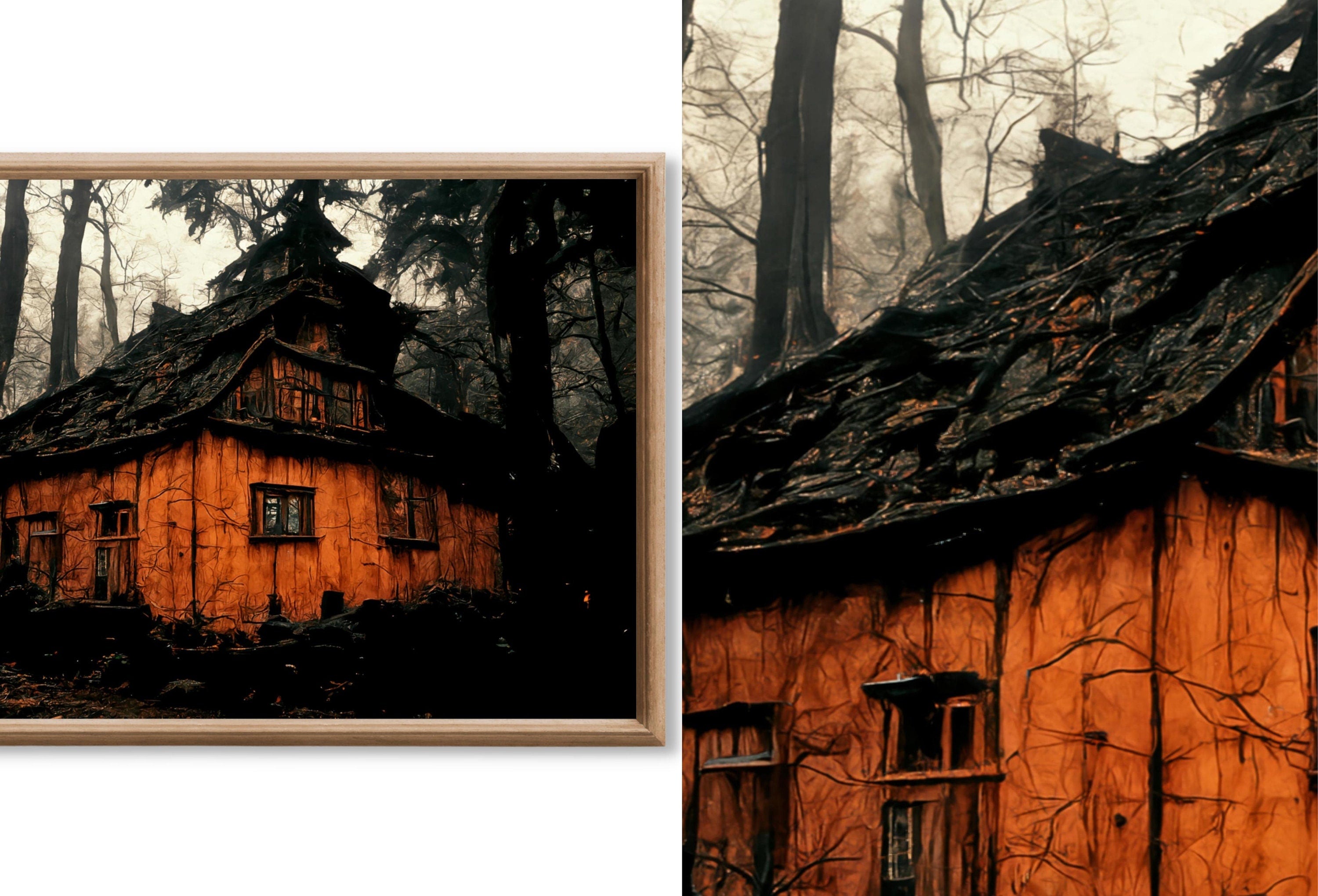 Set of 10 Halloween Samsung Frame TV 4K Art. Creepy Haunted Houses in Dark Forests. Horror Art. Instant Download Frame TV Halloween Art Set.