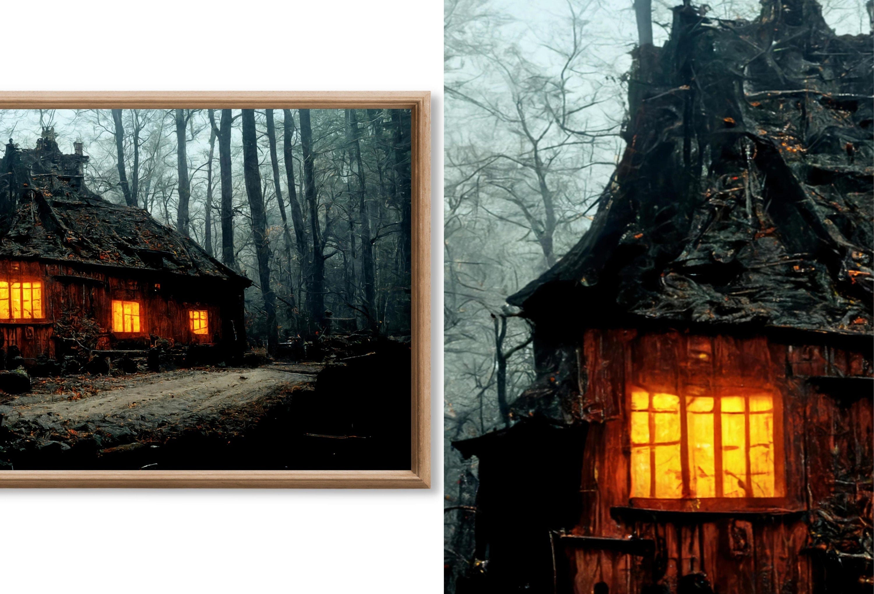 Set of 10 Halloween Samsung Frame TV 4K Art. Creepy Haunted Houses in Dark Forests. Horror Art. Instant Download Frame TV Halloween Art Set.