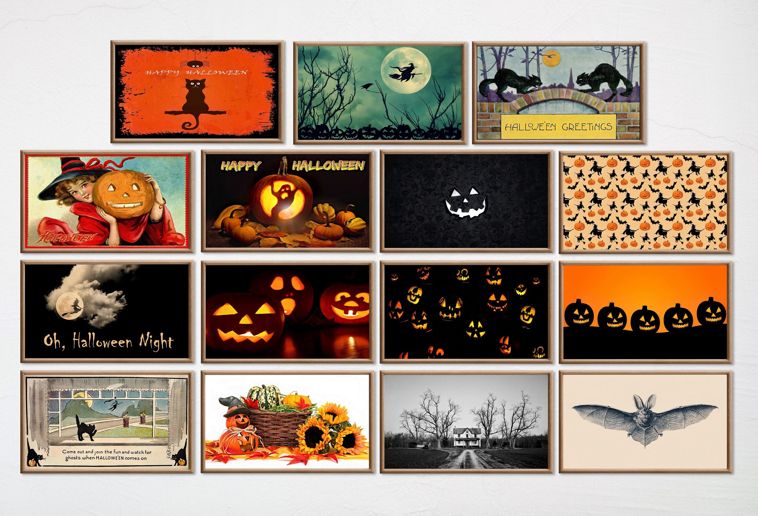 Set of 30 Samsung Frame TV 4K Art. Halloween Decor Digital Collection. Spooky & Vintage Halloween TV Art Set. Instant Download Frame TV Art