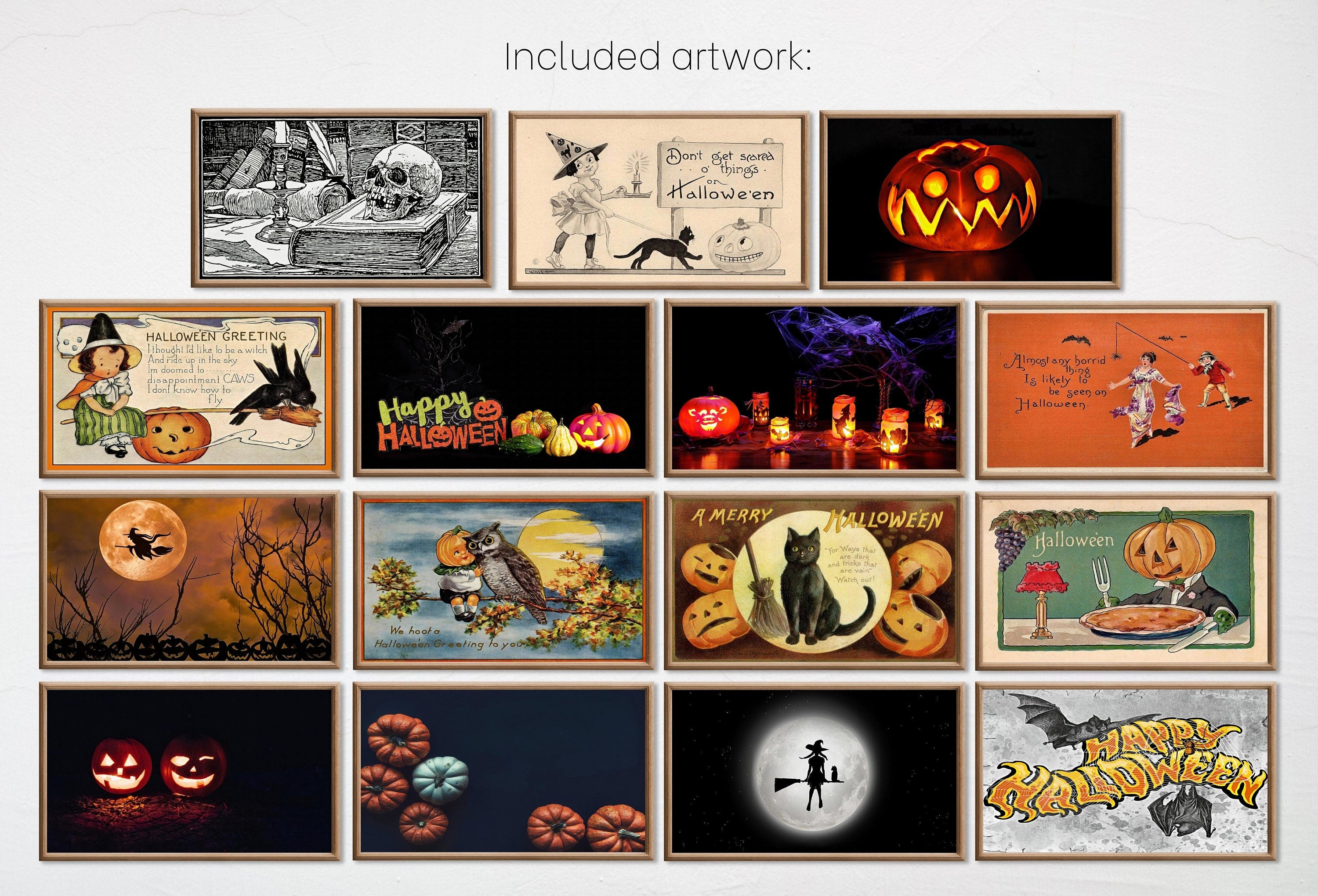 Set of 30 Samsung Frame TV 4K Art. Halloween Decor Digital Collection. Spooky & Vintage Halloween TV Art Set. Instant Download Frame TV Art