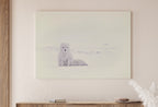 White Arctic Fox in Snow. Printable Wall Art. Digital Download Fox Wall Art Poster. Nature Print Digital Art. Instant Download Winter Decor