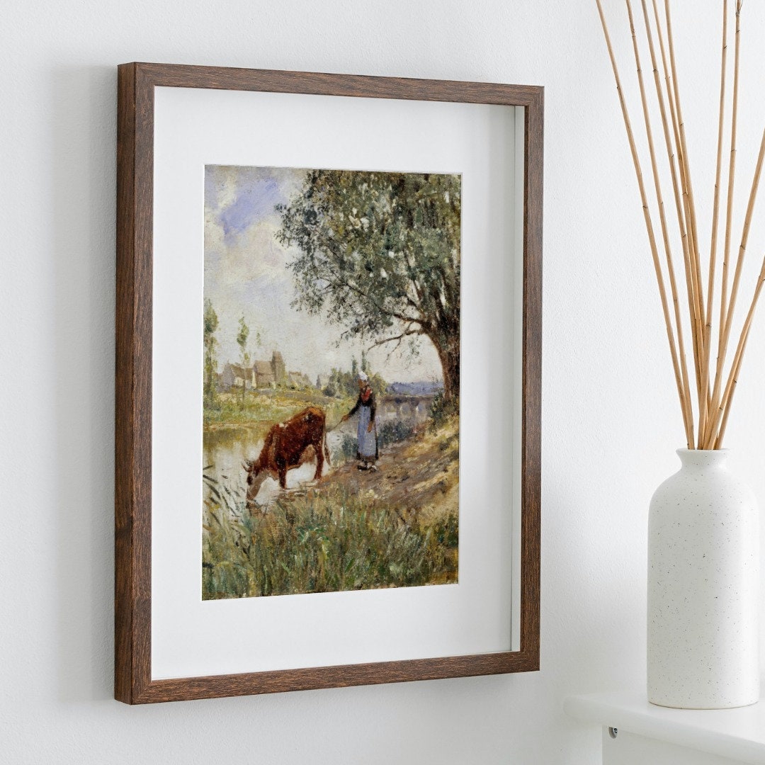 Countryside Landscape Printable Famous Painting Art Print. Instant Download Vintage Fine Art Print. Country Farmhouse Decor Digital Download