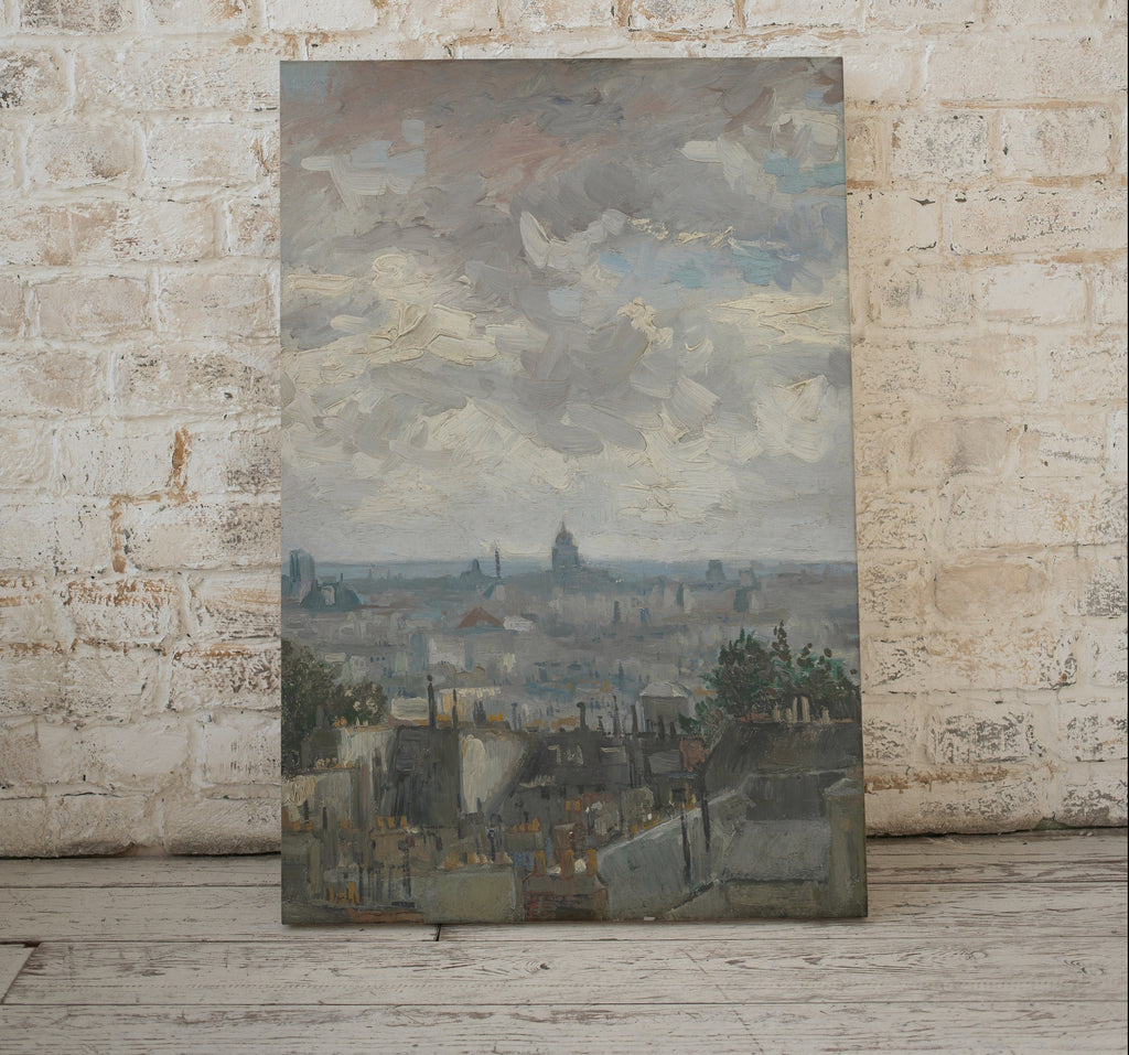 View of Paris Vincent van Gogh Printable Famous Oil Painting. Instant Download van Gogh Print European Landscape Vintage Wall Decor Fine Art