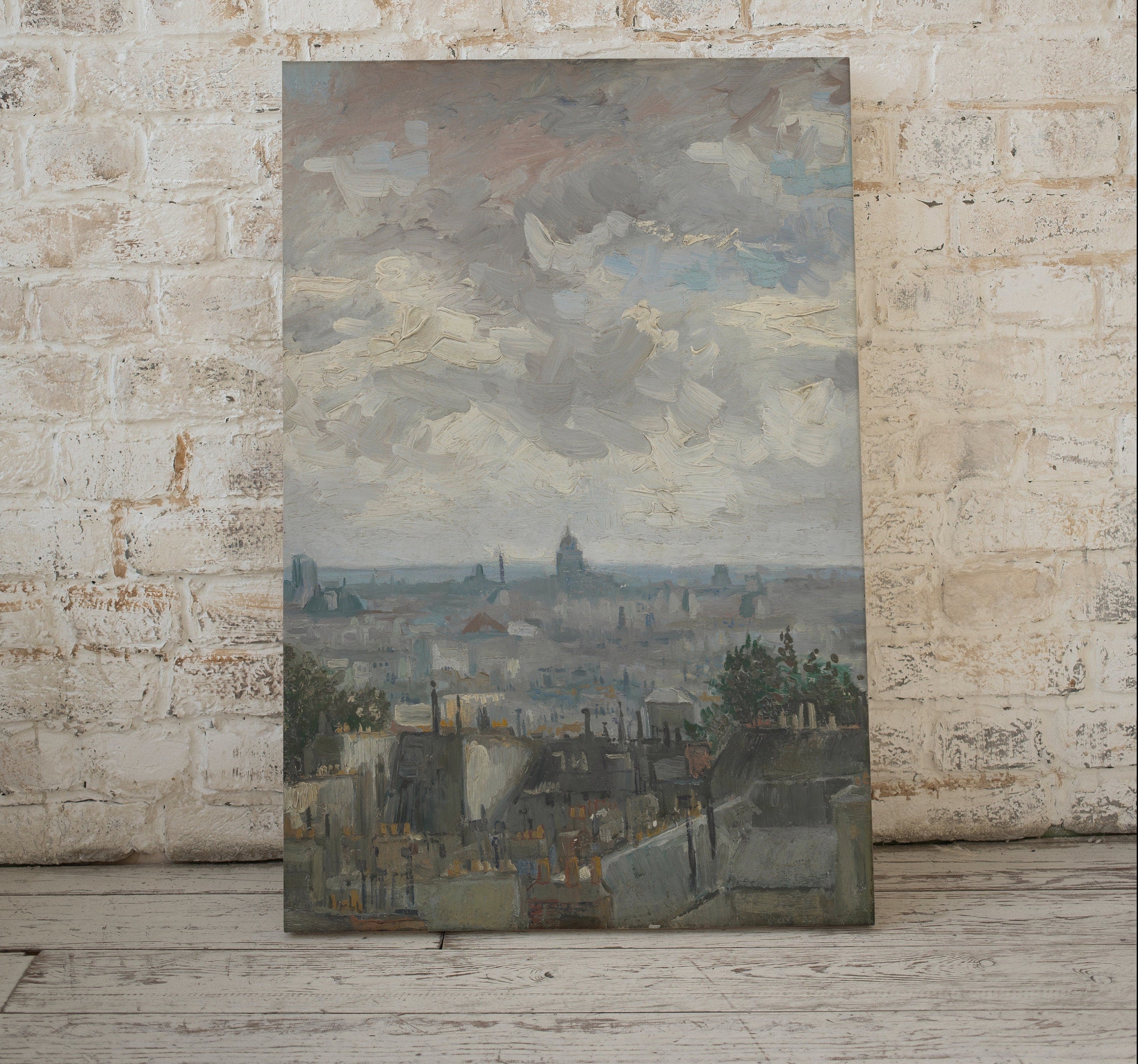 View of Paris Vincent van Gogh Printable Famous Oil Painting. Instant Download van Gogh Print European Landscape Vintage Wall Decor Fine Art
