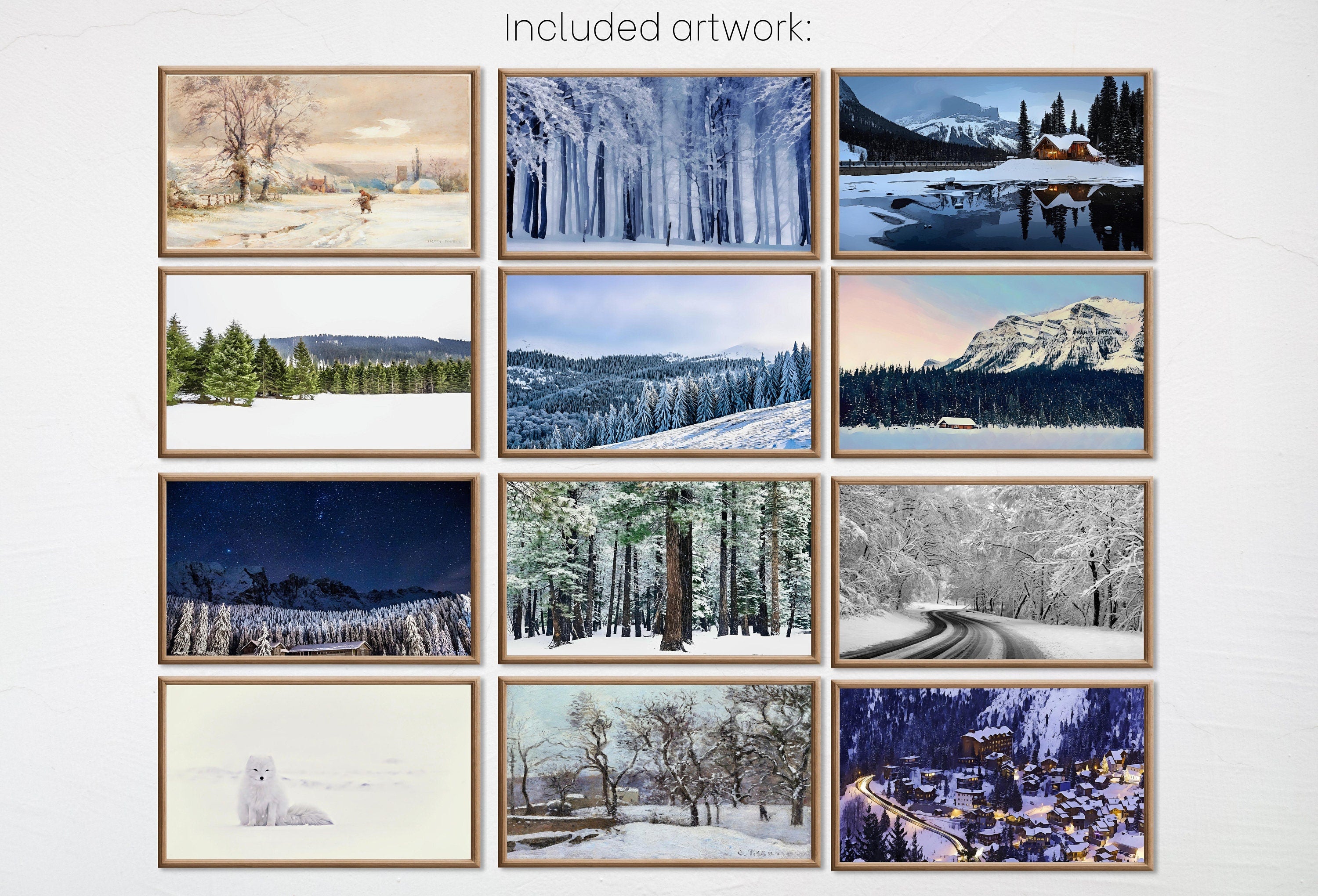 Set of 25 Samsung Frame TV 4K Art. Winter Wall Art Nature Digital Collection. Winter Snow Decor TV Art Set. Instant Download Frame TV Art.
