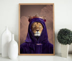 Original King Lion Digital Art Print. Printable Wall Art. Modern Lion Artwork. Instant Download. Contemporary Animal Poster. Lion Portrait
