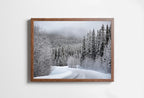 Winter Forest Trail Landscape Digital Painting. Printable Wall Art. Home or Office Decor. Nature Print Digital Winter Art. Instant Download