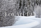 Winter Forest Trail Landscape Digital Painting. Printable Wall Art. Home or Office Decor. Nature Print Digital Winter Art. Instant Download
