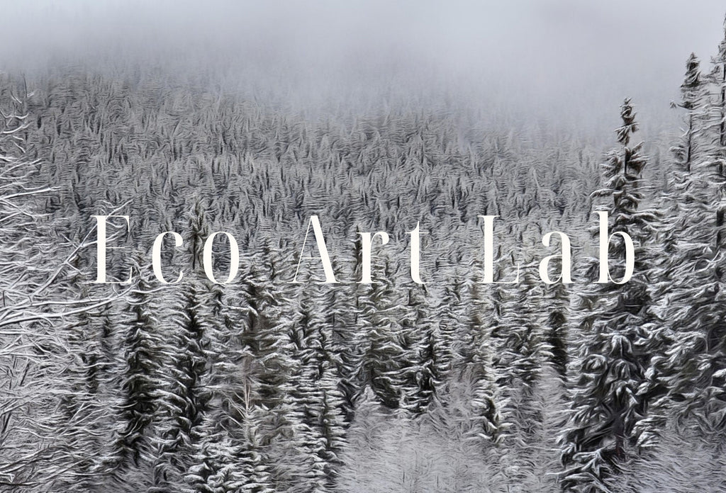 Winter Forest Trail Landscape Digital Painting. Printable Wall Art. Home or Office Decor. Nature Print Digital Winter Art. Instant Download