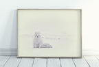 White Arctic Fox in Snow. Printable Wall Art. Digital Download Fox Wall Art Poster. Nature Print Digital Art. Instant Download Winter Decor