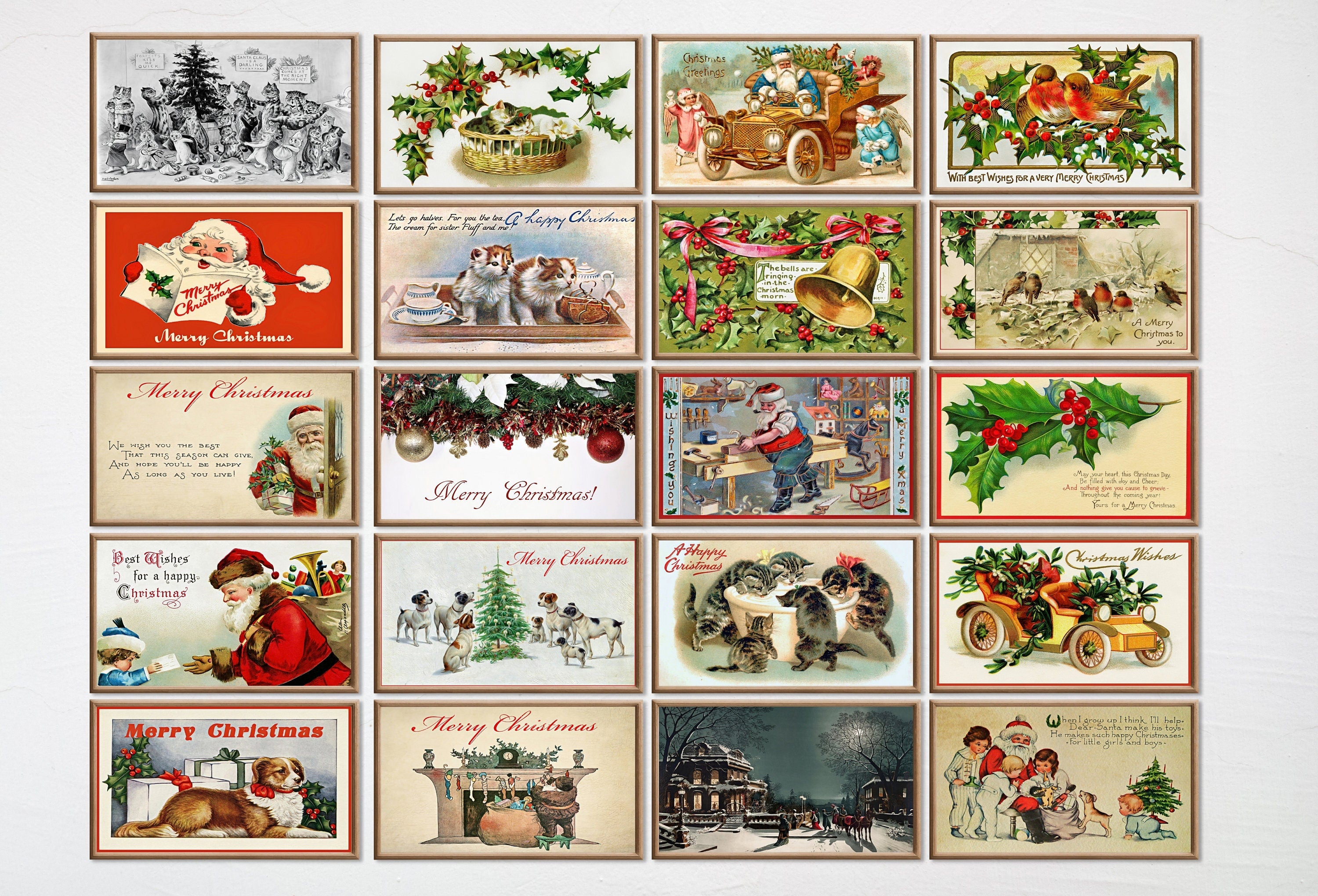 Set of 40 Samsung Frame TV 4K Art. Vintage Christmas Art Digital Collection. Christmas Wall Decor TV Art Set. Instant Download Frame TV Art