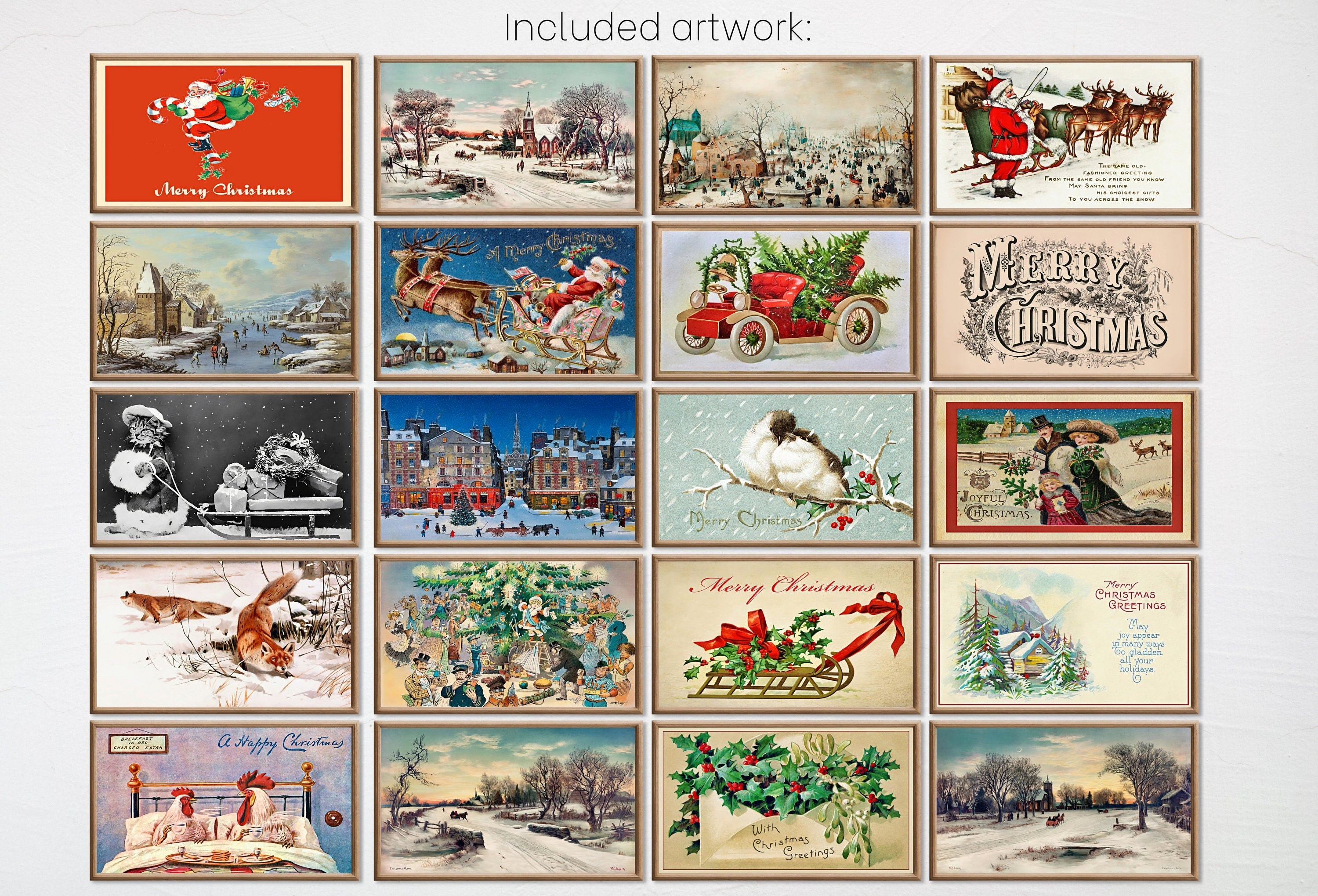 Set of 40 Samsung Frame TV 4K Art. Vintage Christmas Art Digital Collection. Christmas Wall Decor TV Art Set. Instant Download Frame TV Art