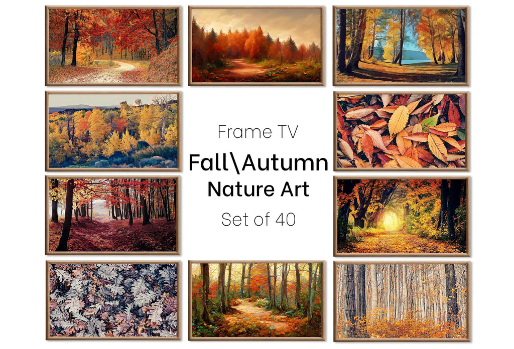 Set of 40 Samsung Frame TV 4K Art. Fall Wall Art Nature Digital Collection. Autumn Decor TV Art Set. Instant Download Frame TV Art.