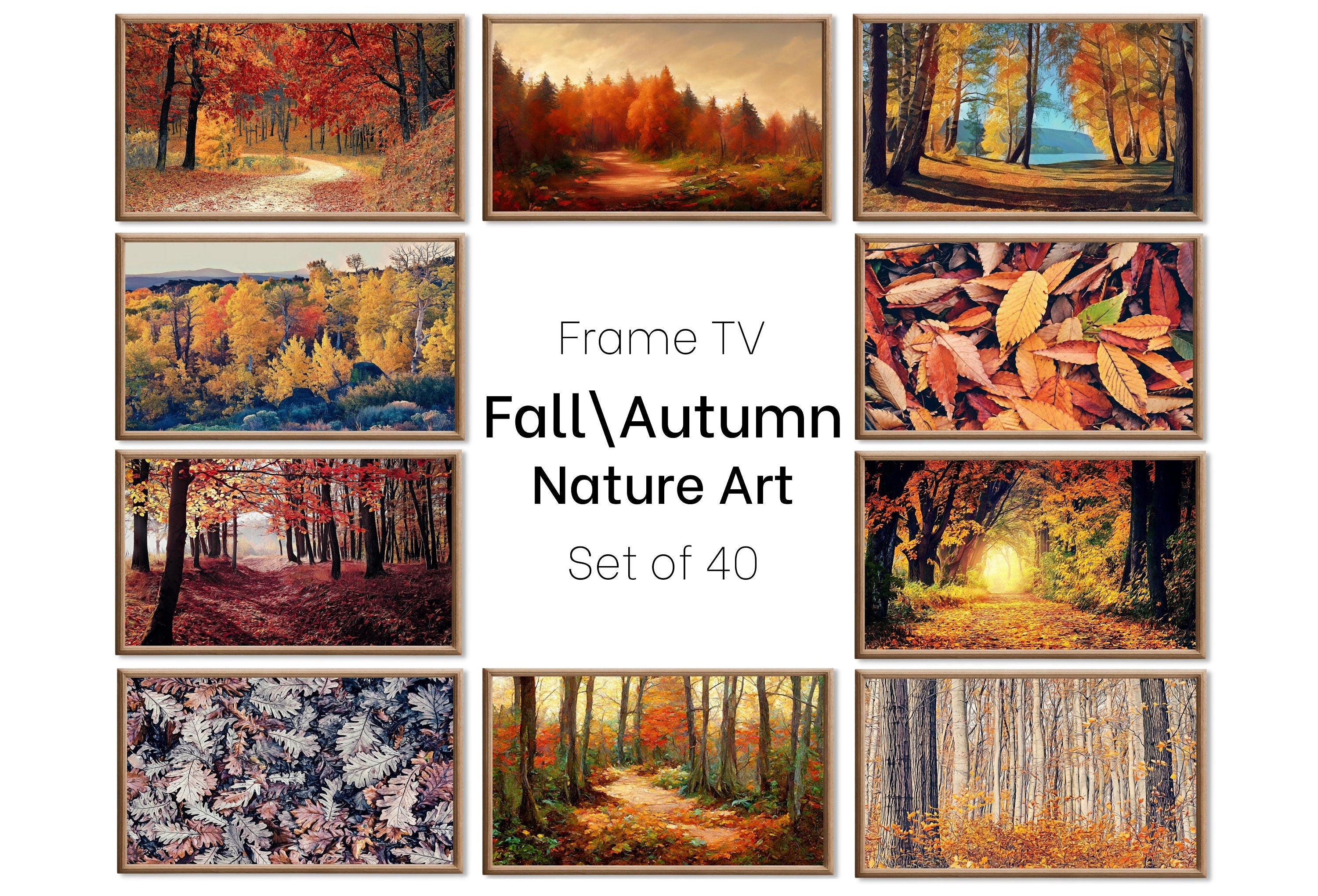 Set of 40 Samsung Frame TV 4K Art. Fall Wall Art Nature Digital Collection. Autumn Decor TV Art Set. Instant Download Frame TV Art.