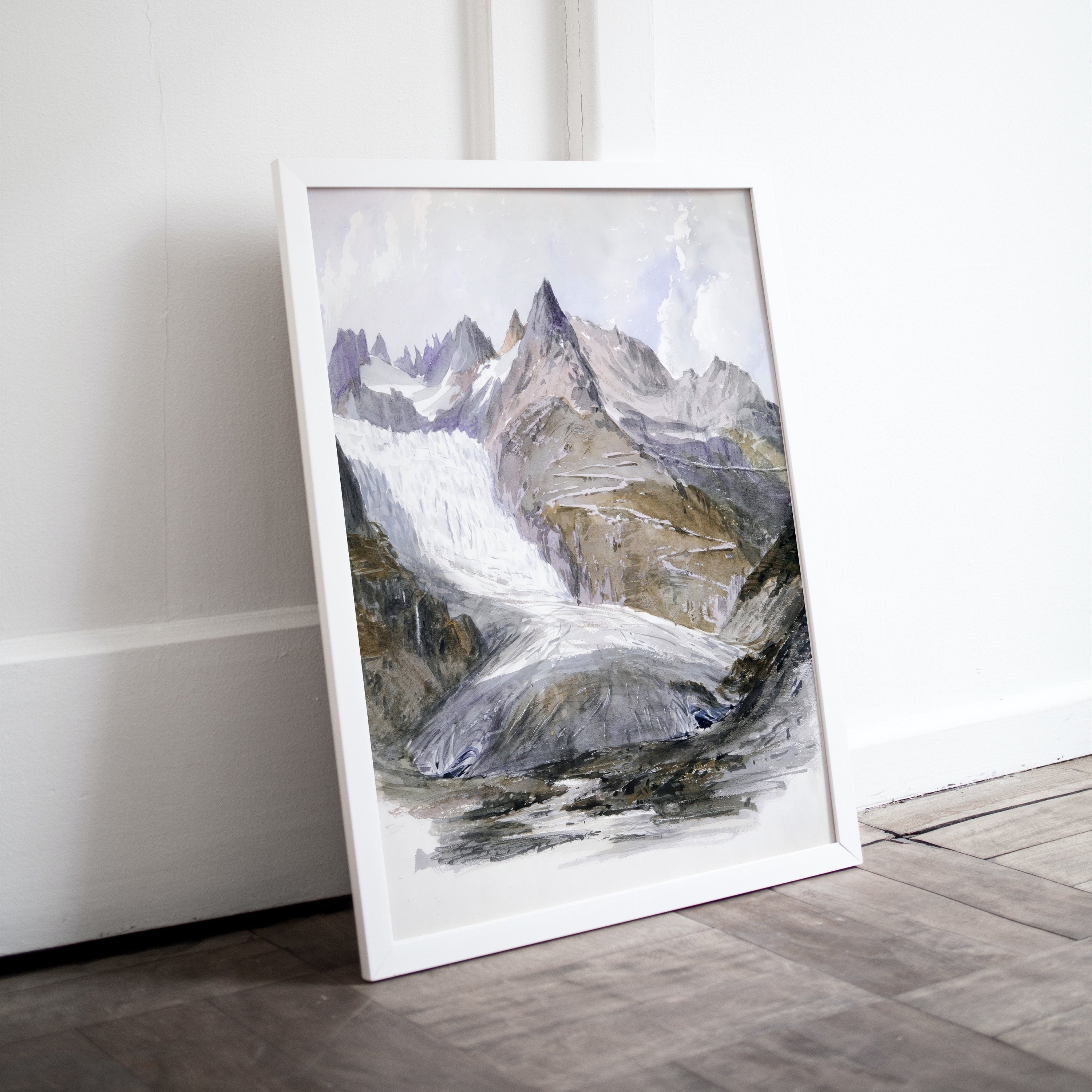 Vintage Muted Mountain Painting Landscape Digital Print. Antique Neutral Watercolor Rustic Country Printable Wall Art. Downloadable Art – Printable Wall Art Digital Download – Digital Download
