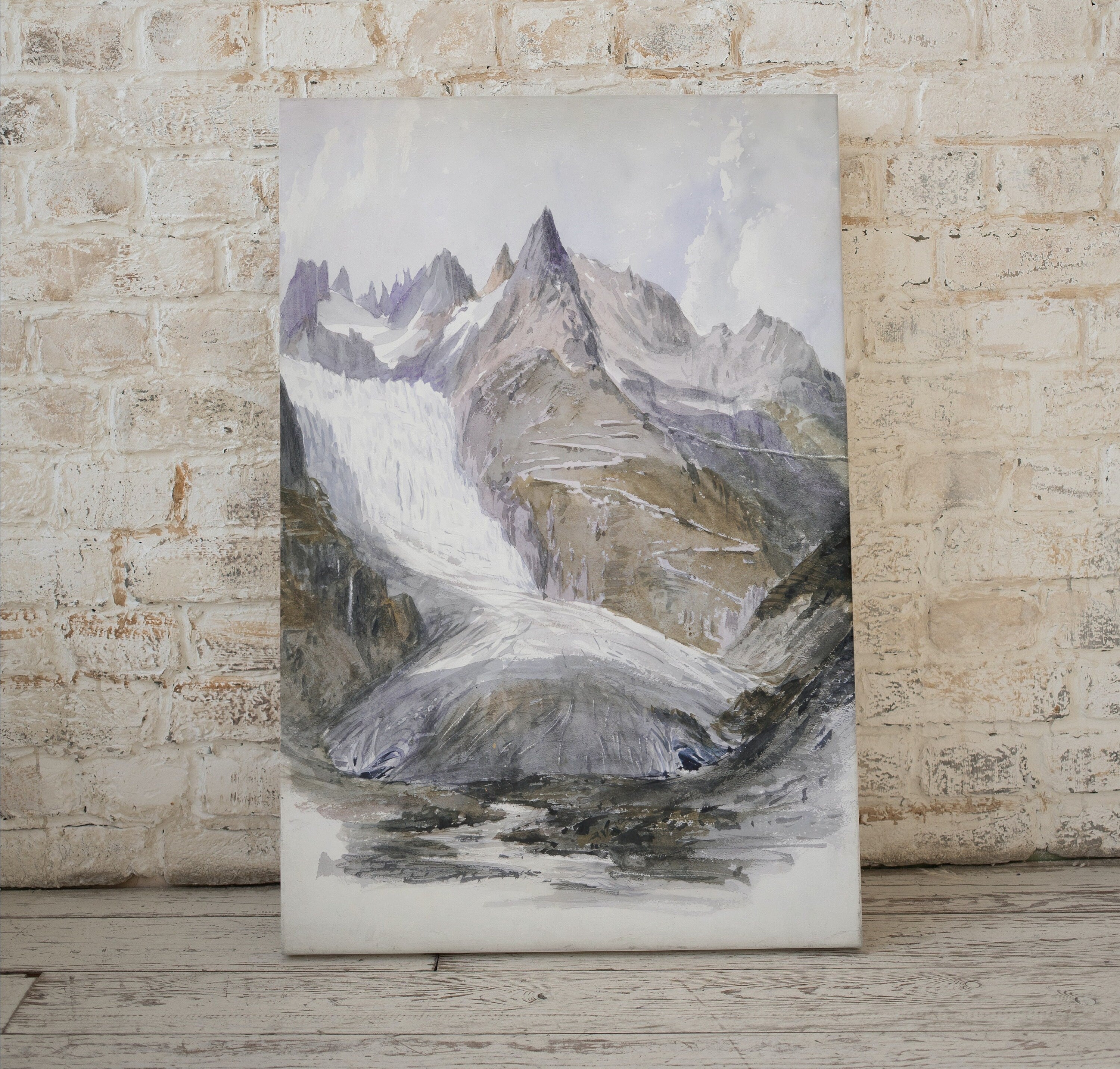 Vintage Muted Mountain Painting Landscape Digital Print. Antique Neutral Watercolor Rustic Country Printable Wall Art. Downloadable Art – Printable Wall Art Digital Download – Digital Download