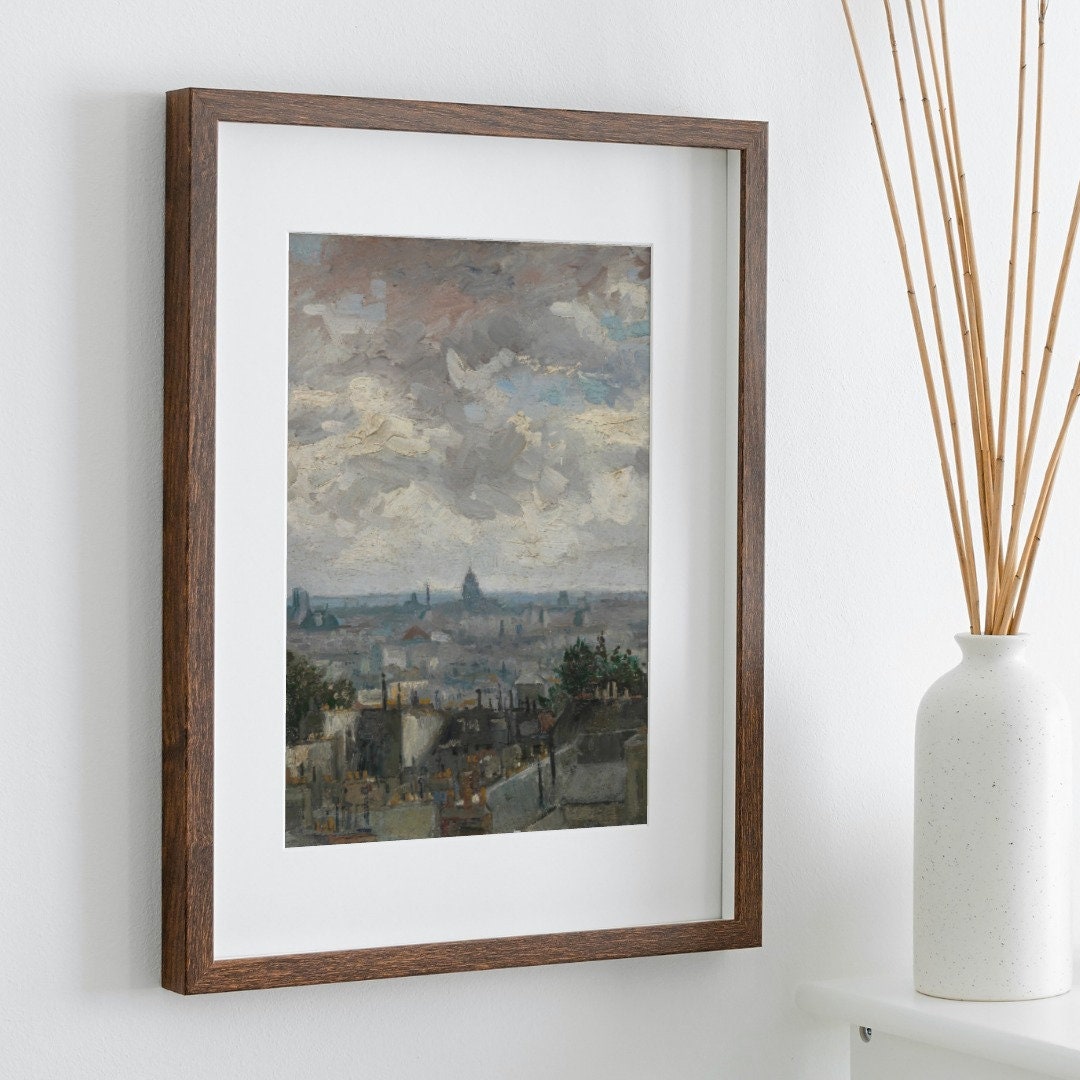View of Paris Vincent van Gogh Printable Famous Oil Painting. Instant Download van Gogh Print European Landscape Vintage Wall Decor Fine Art