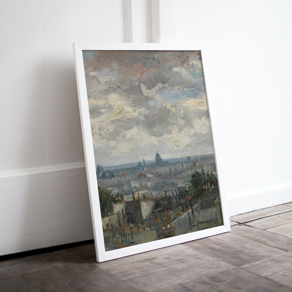 View of Paris Vincent van Gogh Printable Famous Oil Painting. Instant Download van Gogh Print European Landscape Vintage Wall Decor Fine Art