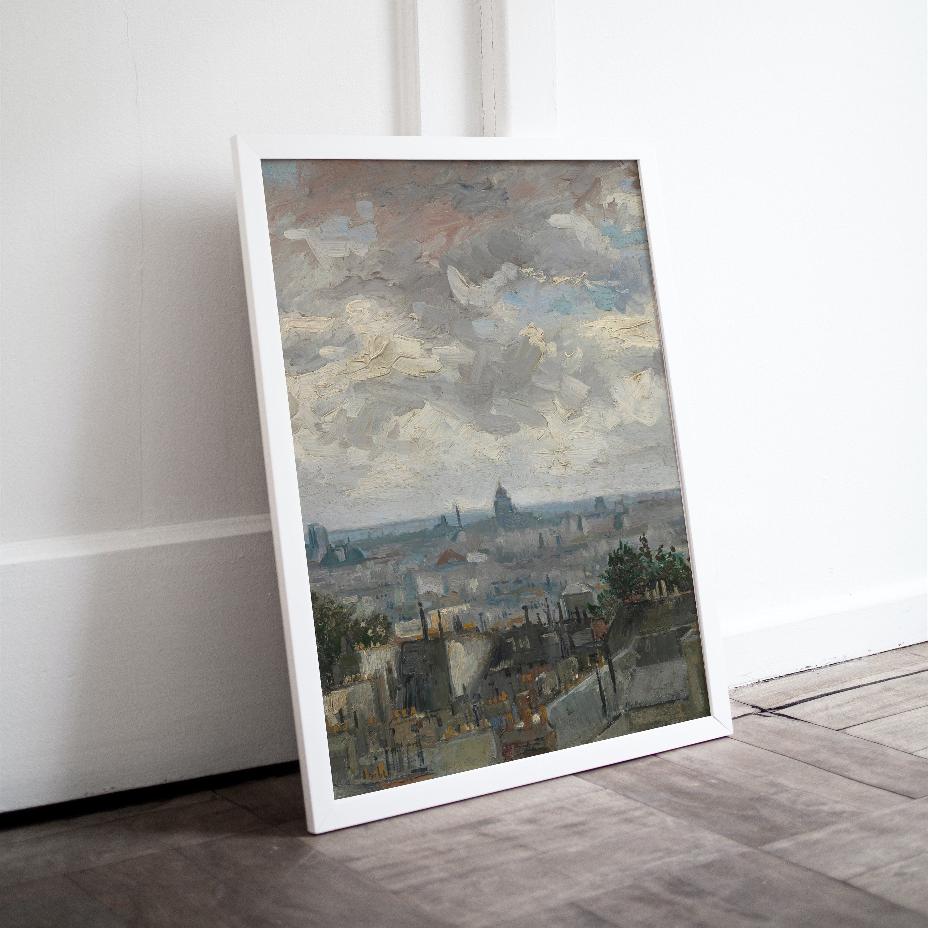 View of Paris Vincent van Gogh Printable Famous Oil Painting. Instant Download van Gogh Print European Landscape Vintage Wall Decor Fine Art