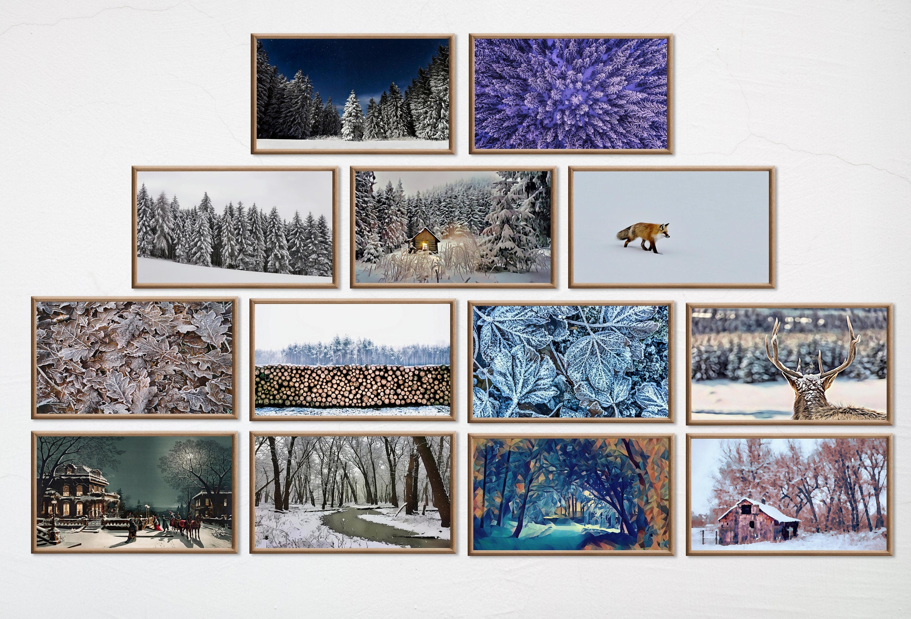 Set of 25 Samsung Frame TV 4K Art. Winter Wall Art Nature Digital Collection. Winter Snow Decor TV Art Set. Instant Download Frame TV Art.