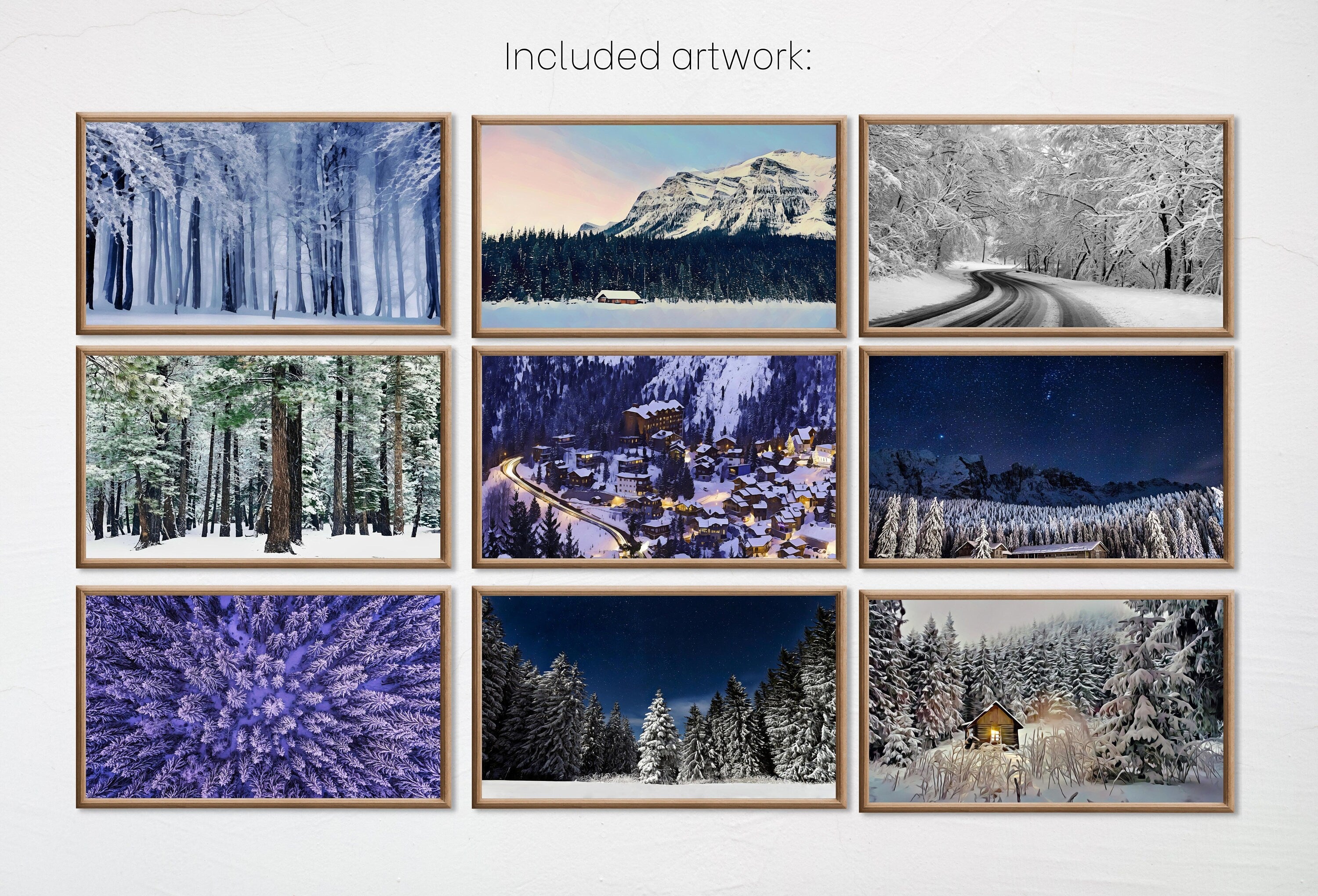 Set of 15 Samsung Frame TV 4K Art. Winter Wall Art Nature Digital Collection. Winter Snow Decor TV Art Set. Instant Download Frame TV Art.